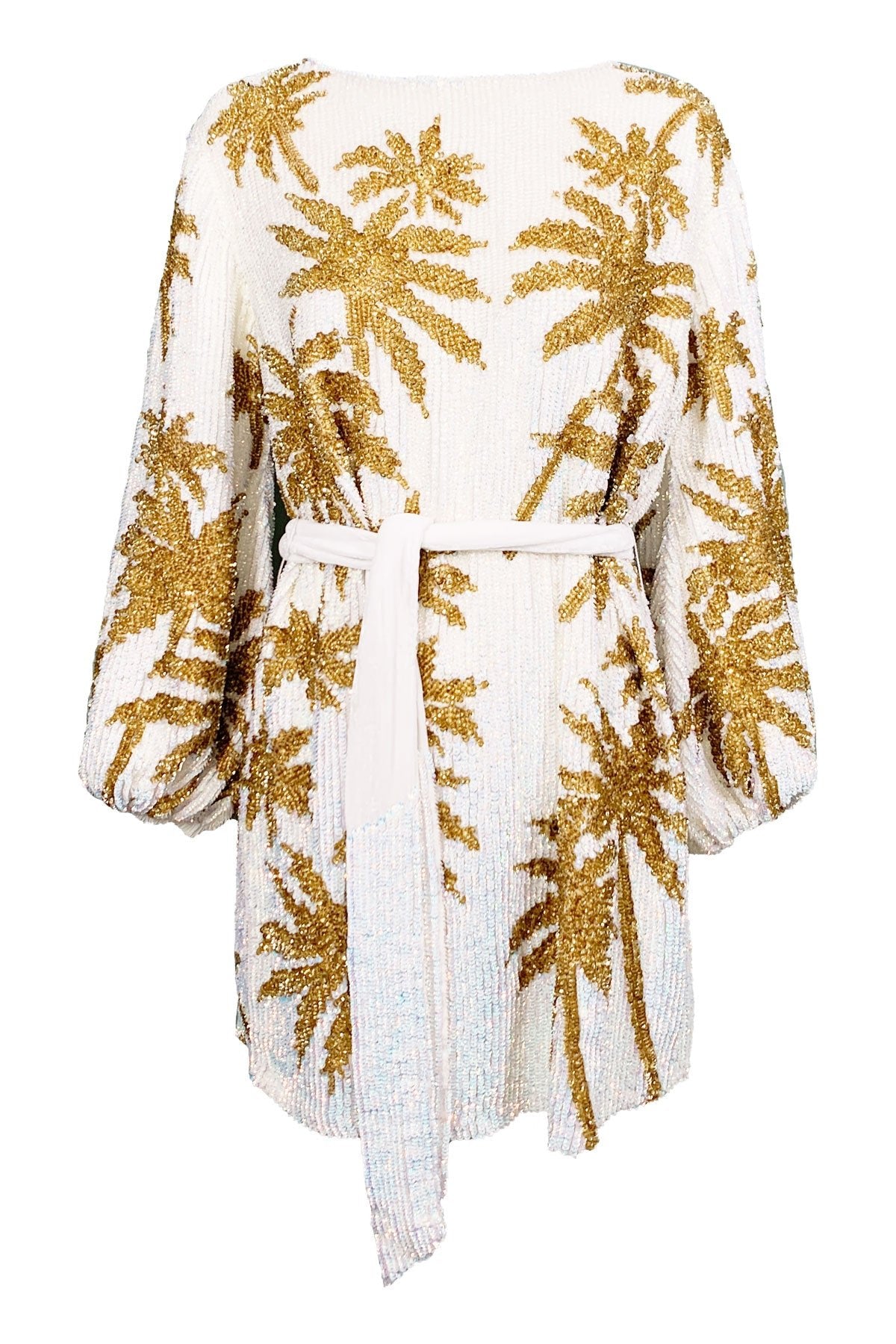 Grace Dress in White and Gold - shop-olivia.com