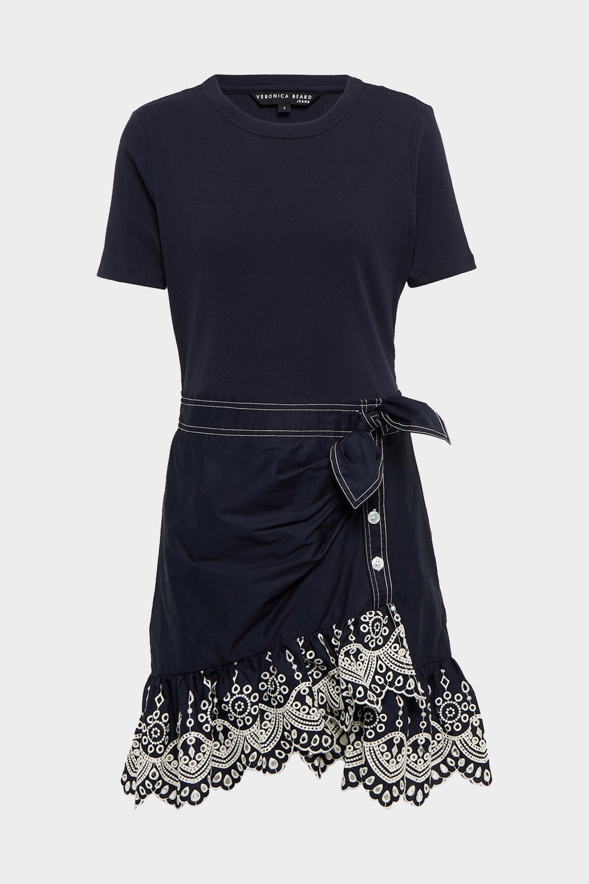 Gradie Mini Dress in Navy White - shop-olivia.com