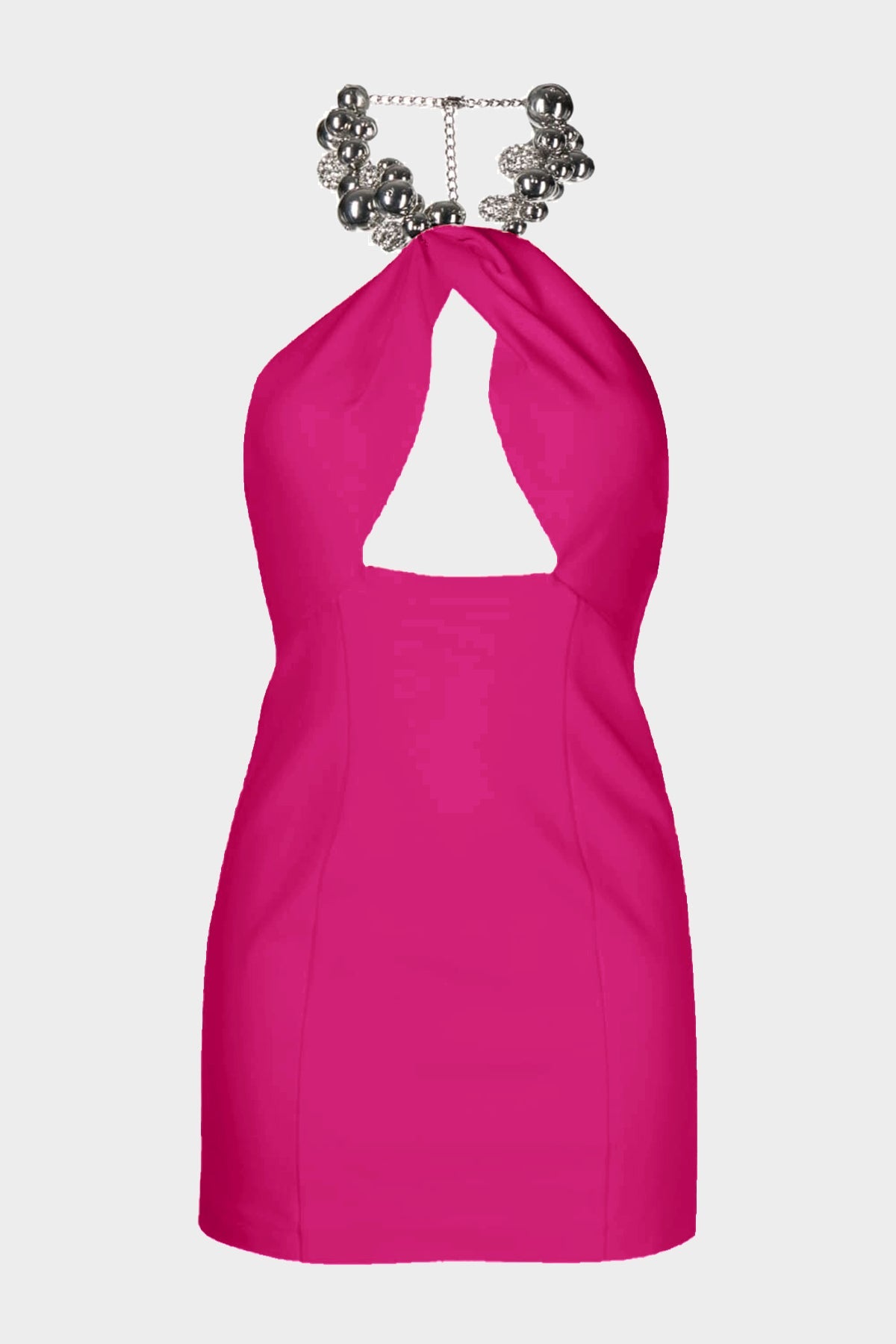 Grape Cluster Halter Dress in Fuchsia - shop-olivia.com