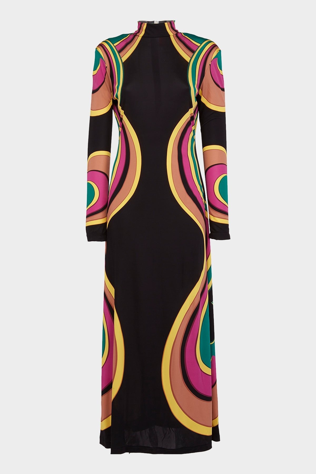 Halle Dress in Rainbow Swirl Magenta Placee - shop-olivia.com