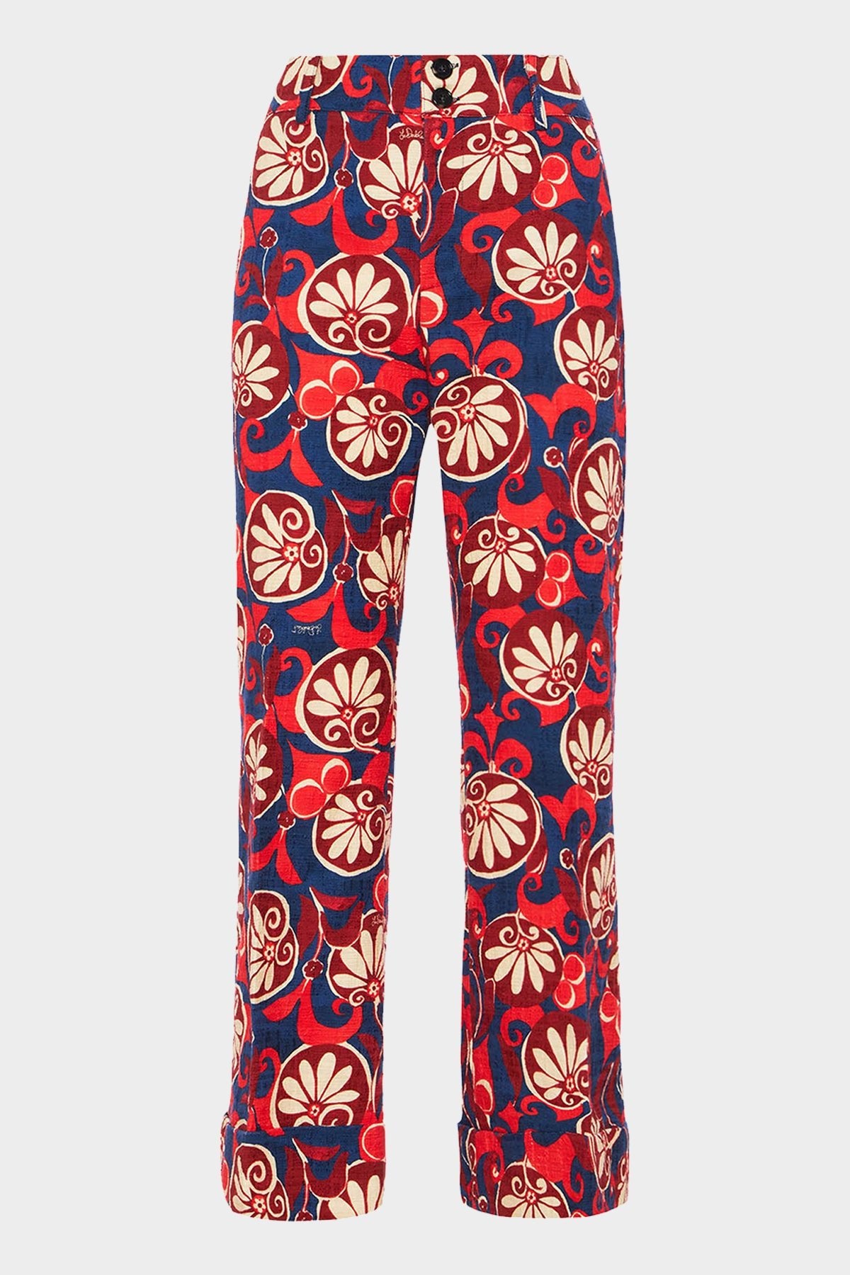 Hendrix Pants in Moonflower Navy - shop-olivia.com