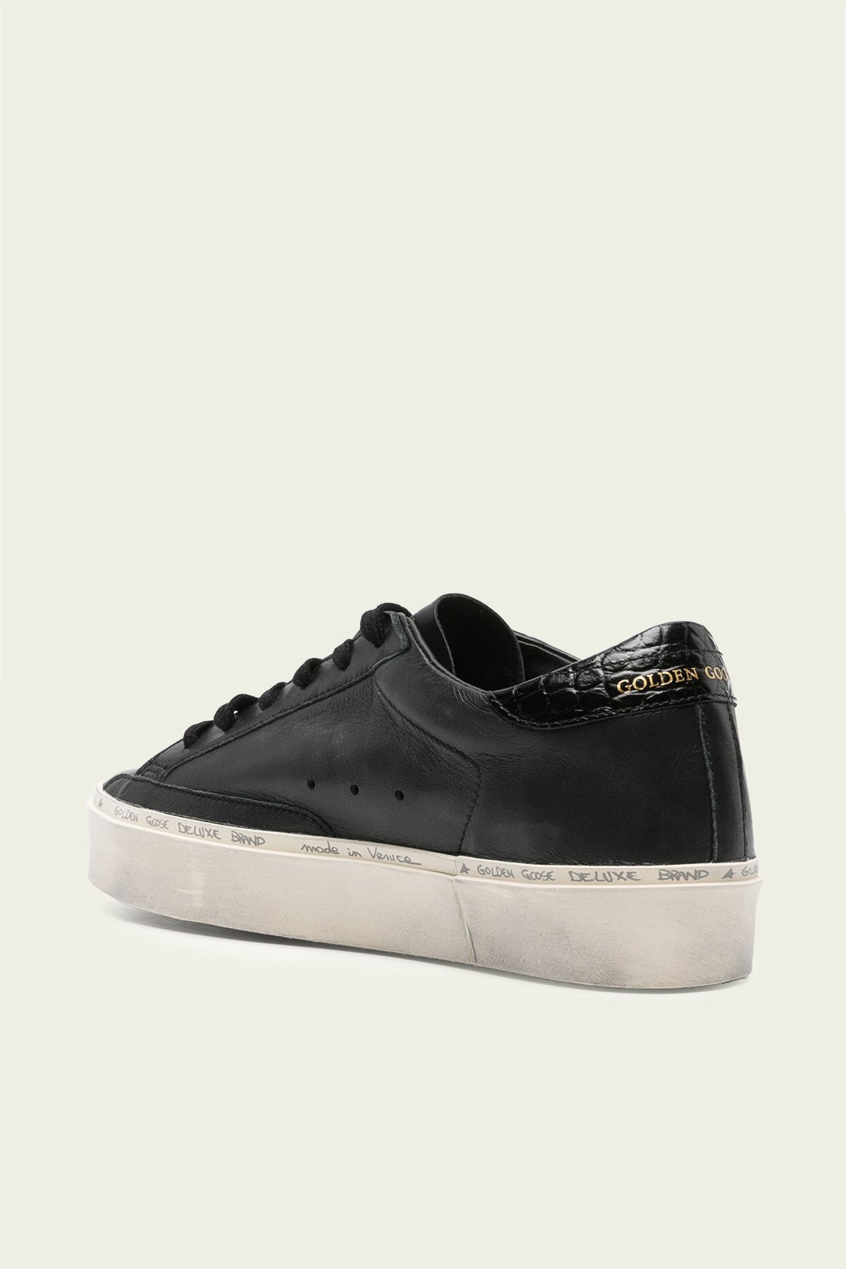 Hi-Star All Black Leather Sneaker - shop-olivia.com