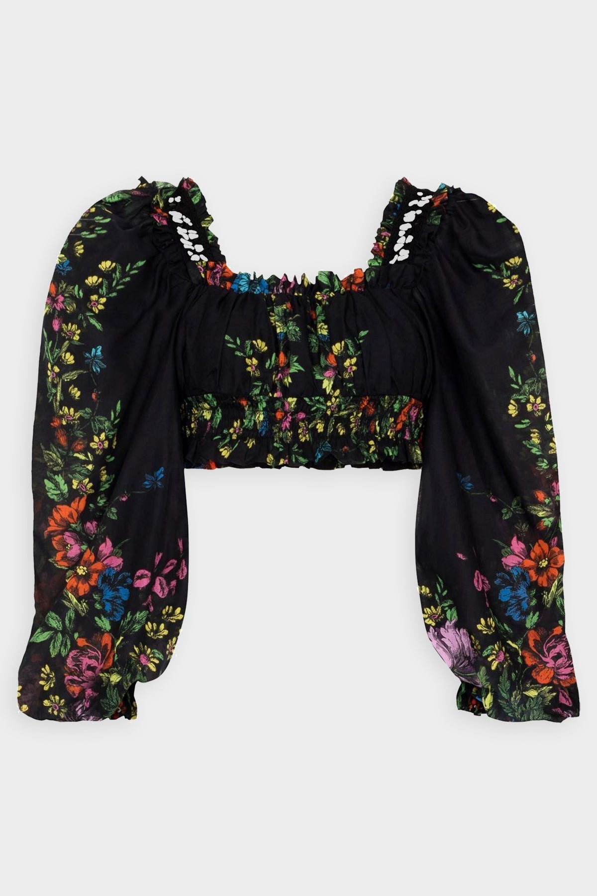 Hince Top in Garden Black Print - shop-olivia.com