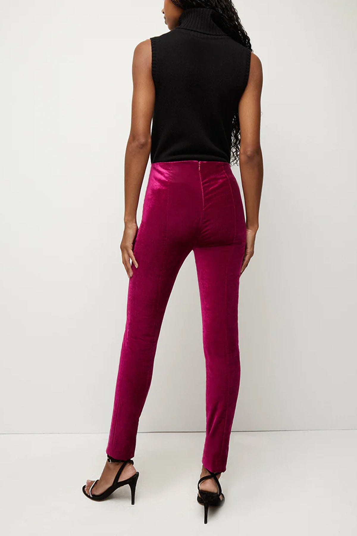 Honolulu Velvet Pant in Fuchsia - shop-olivia.com