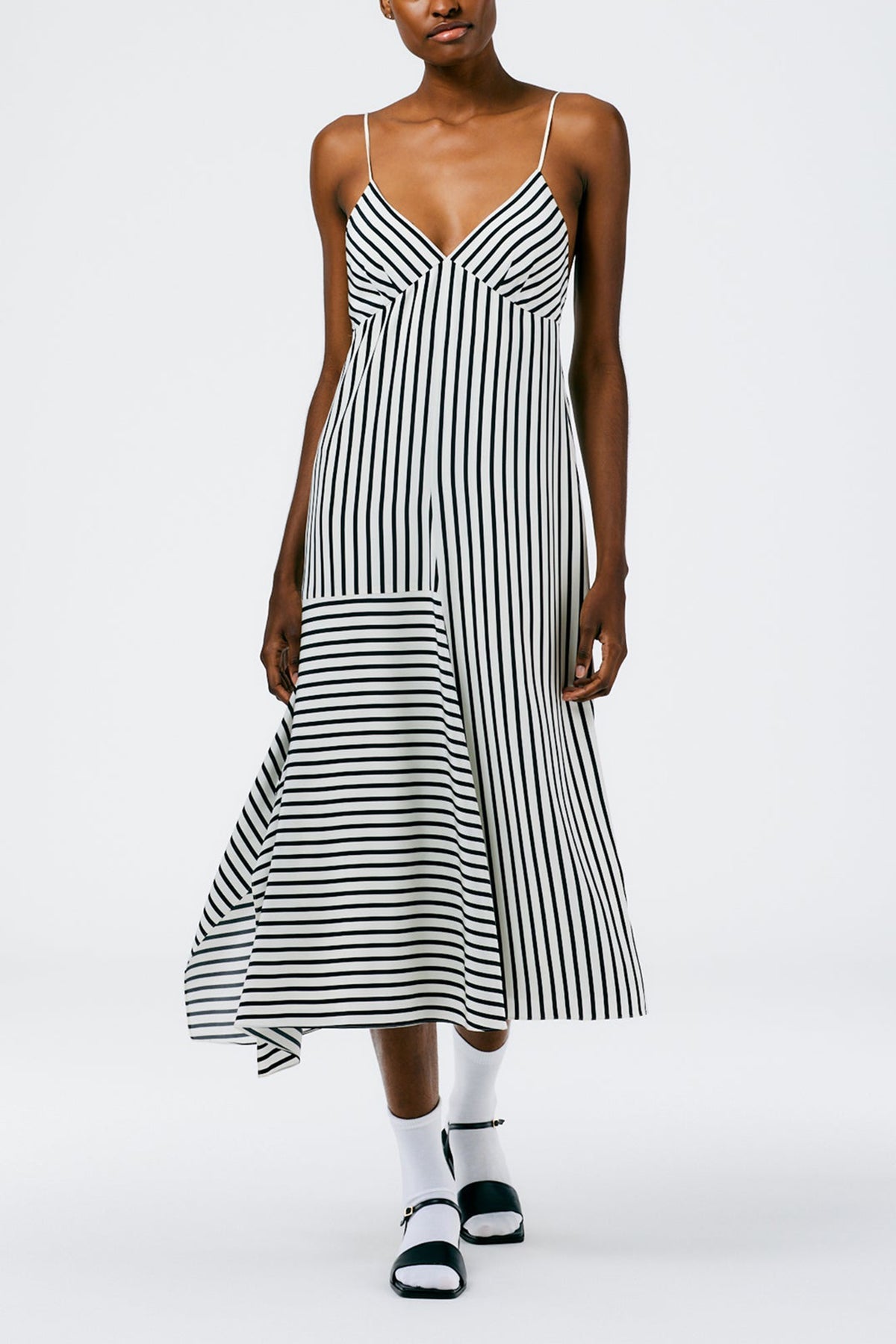 Identity Stripe Cami Dress in Black Multi - shop-olivia.com