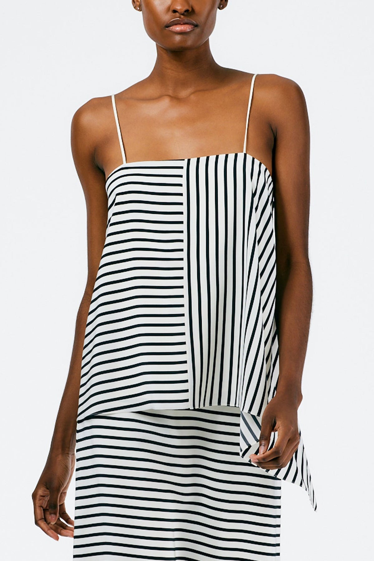 Identity Stripe Draped Cami in Black Multi - shop-olivia.com