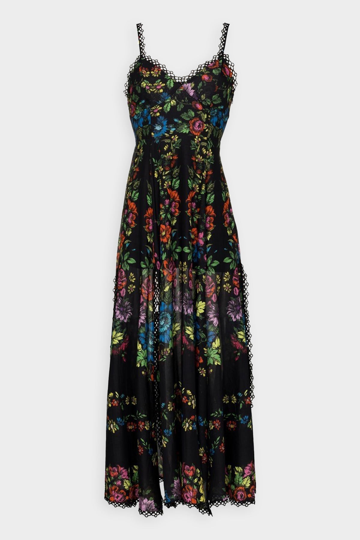 Iraso Long Dress in Garden Black Print - shop-olivia.com