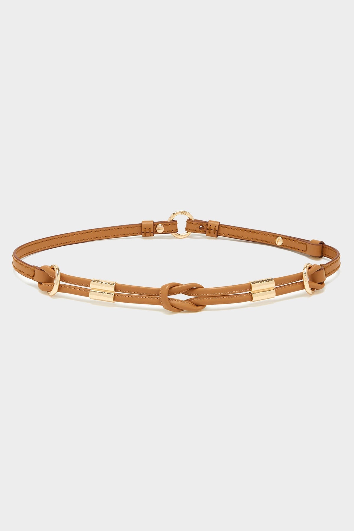 Ivy Knotted Rope Belt in Amber Brown - shop-olivia.com