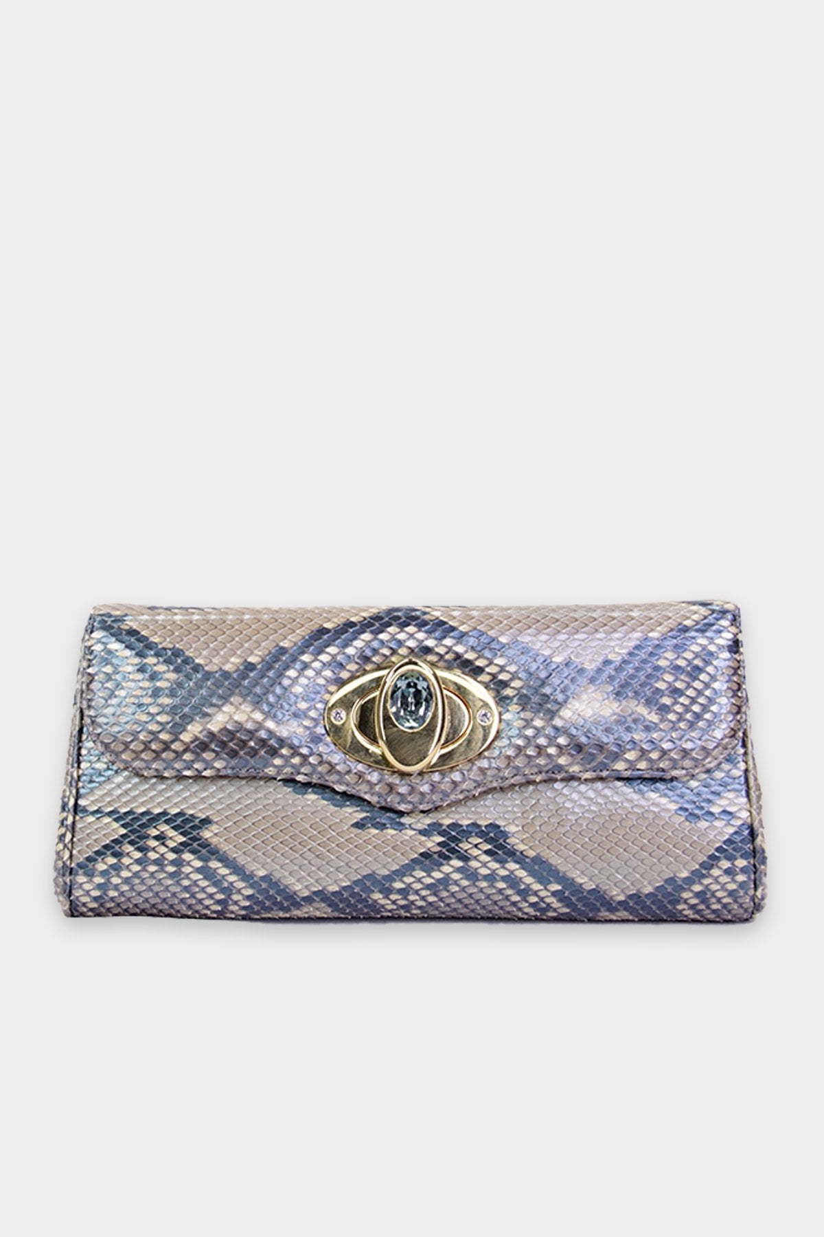 Judith Leiber Snakeskin Clutch - shop-olivia.com