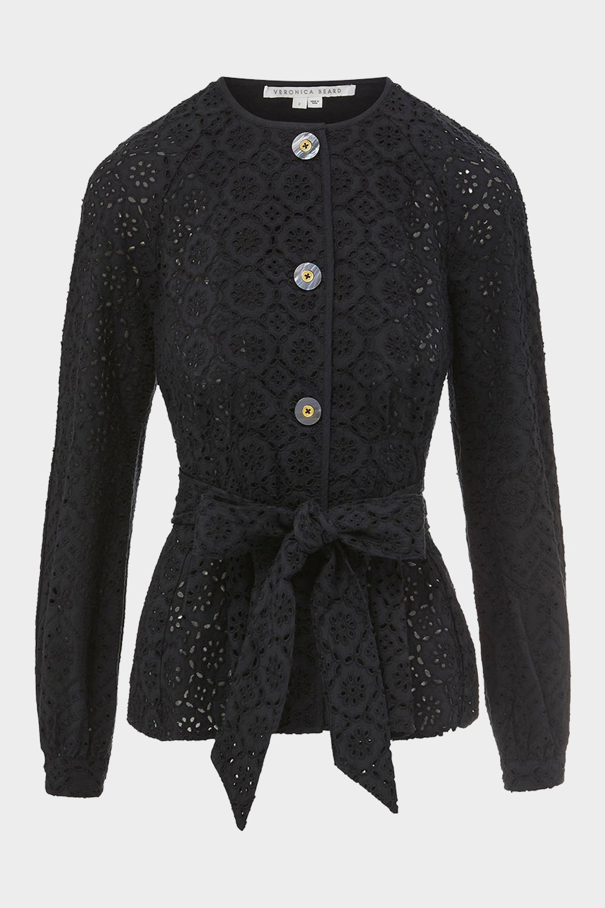 Kapnos Eyelet Jacket in Black - shop-olivia.com
