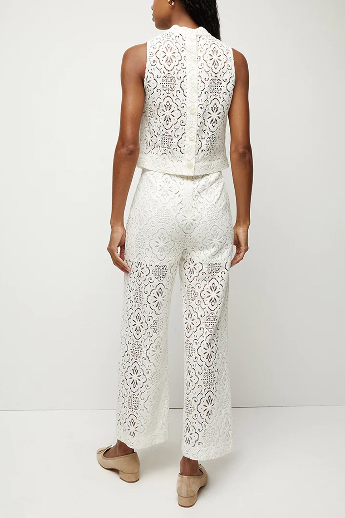 Kehlani Lace Pant in Off White - shop-olivia.com