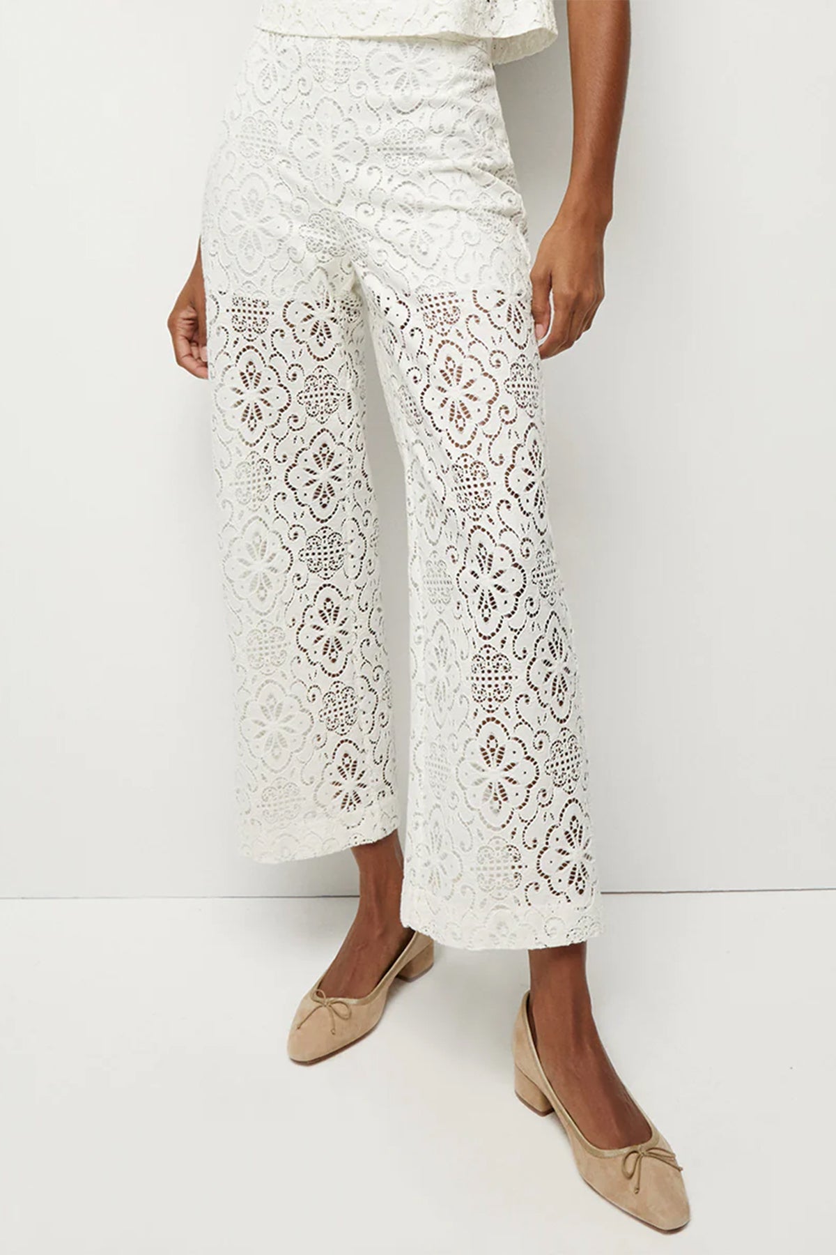 Kehlani Lace Pant in Off White - shop-olivia.com