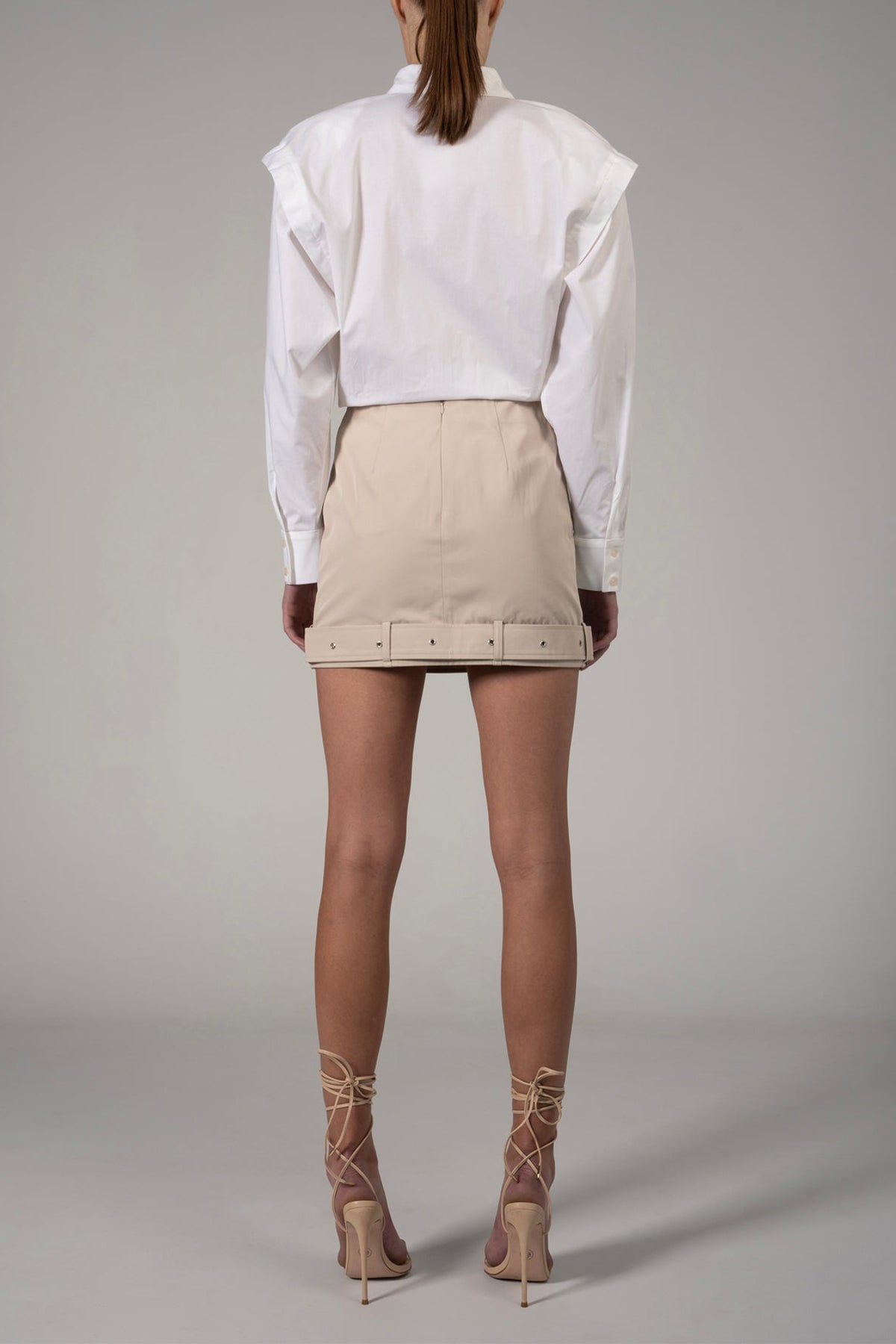 Kira Mini Skirt in Tan - shop-olivia.com