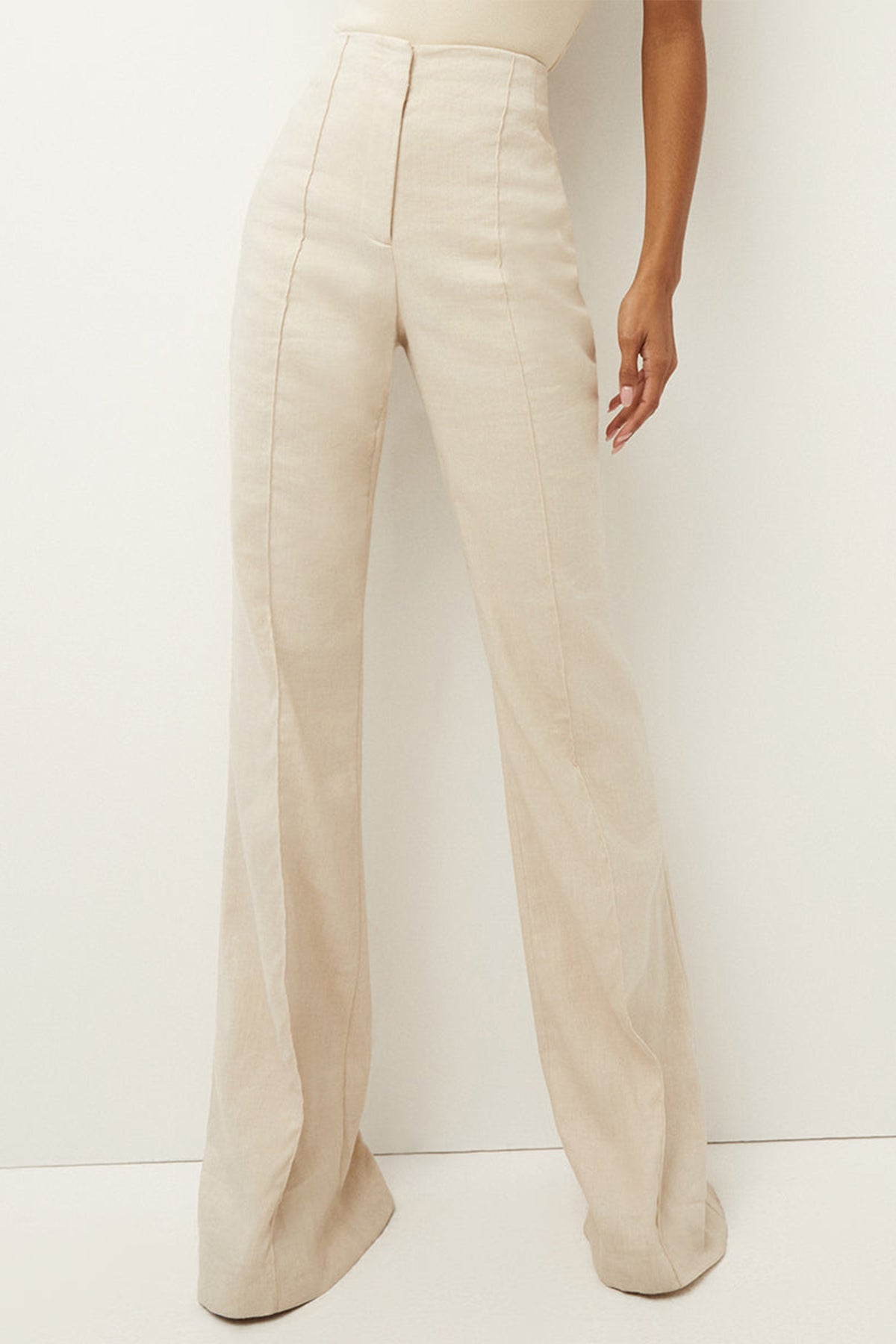 Komi Linen Pant in Limestone - shop-olivia.com