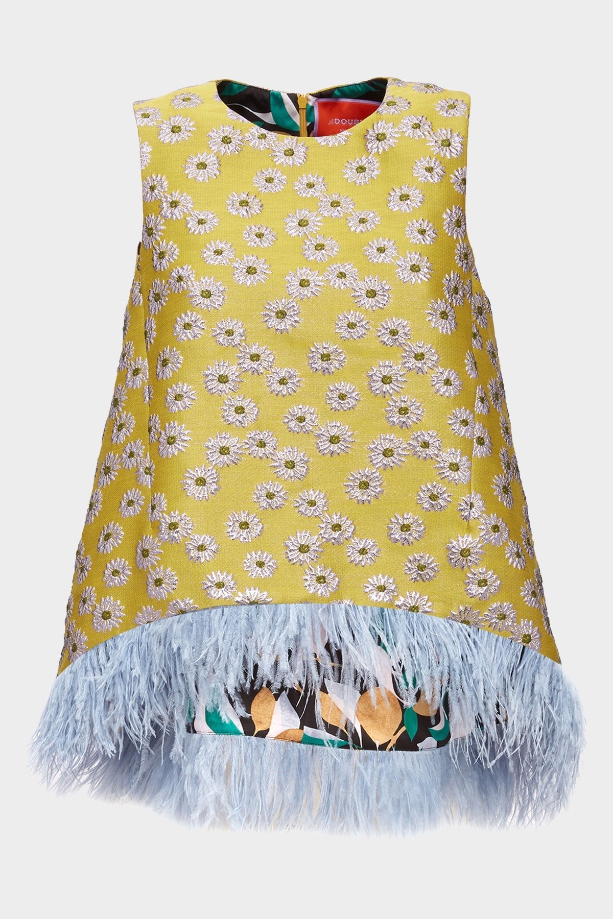 La Scala Top with Feathers in Margarita - shop-olivia.com