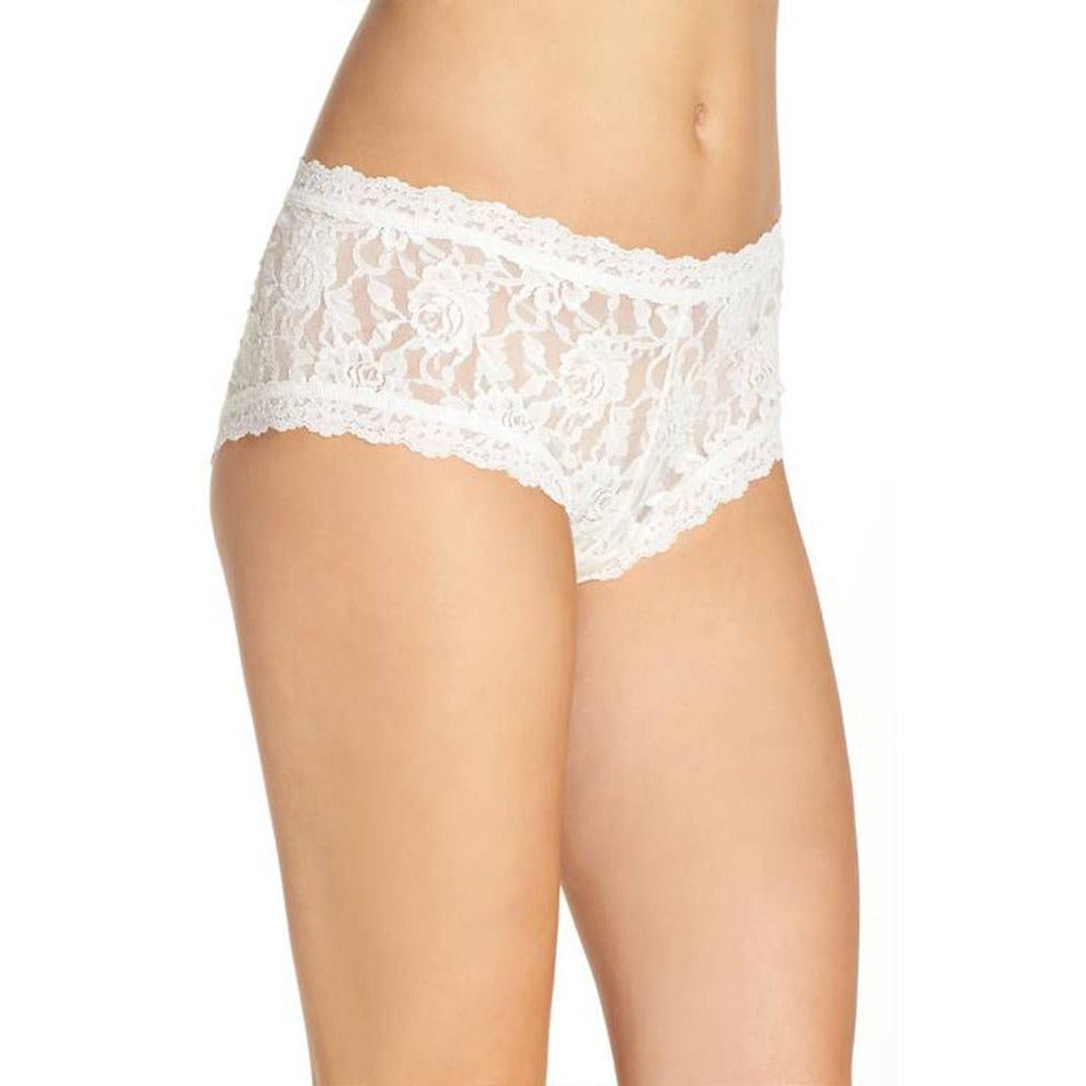 Lace Boy Short White - shop-olivia.com