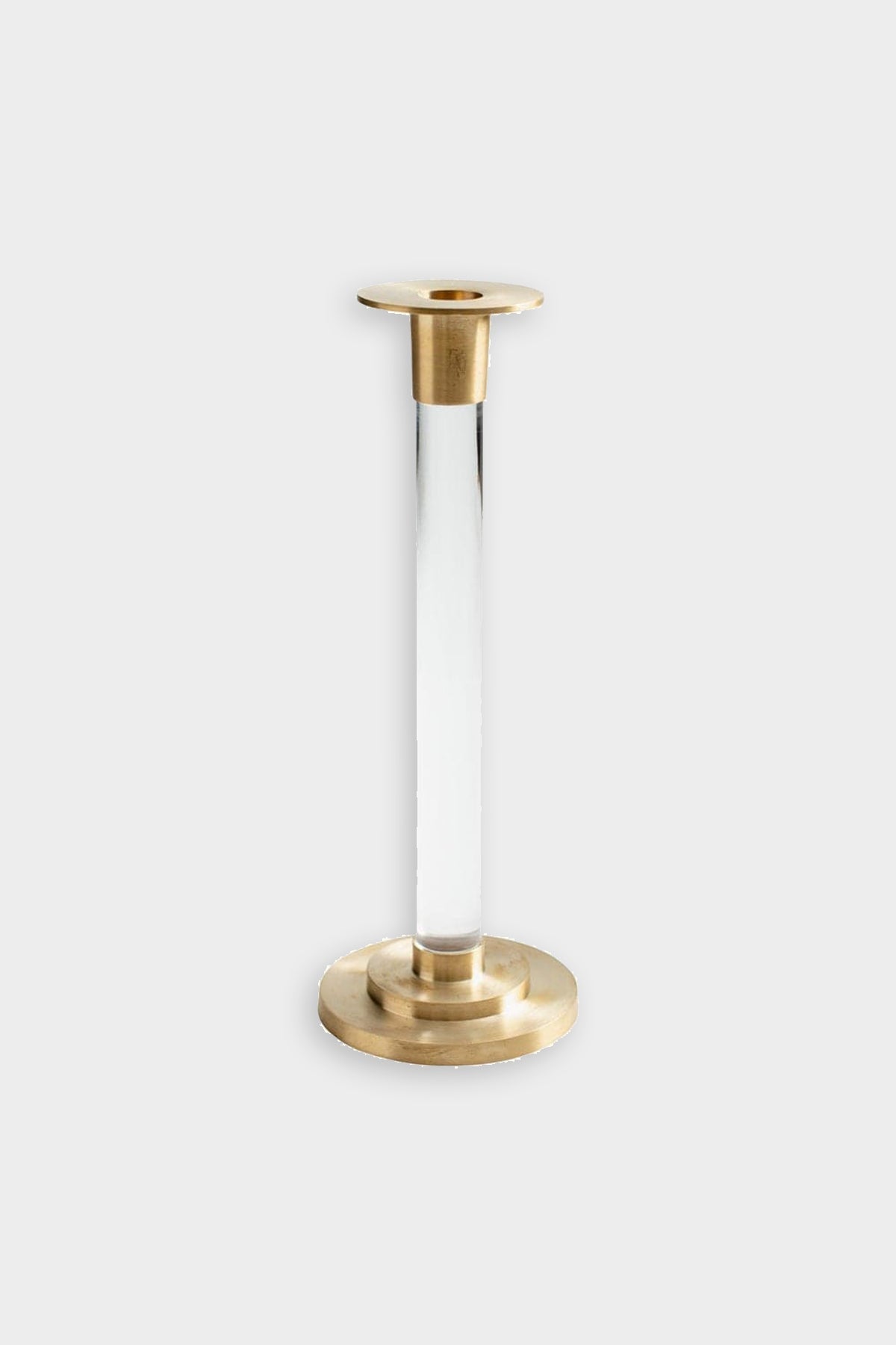 Large Brass & Resin Candlestick in Clear - shop-olivia.com