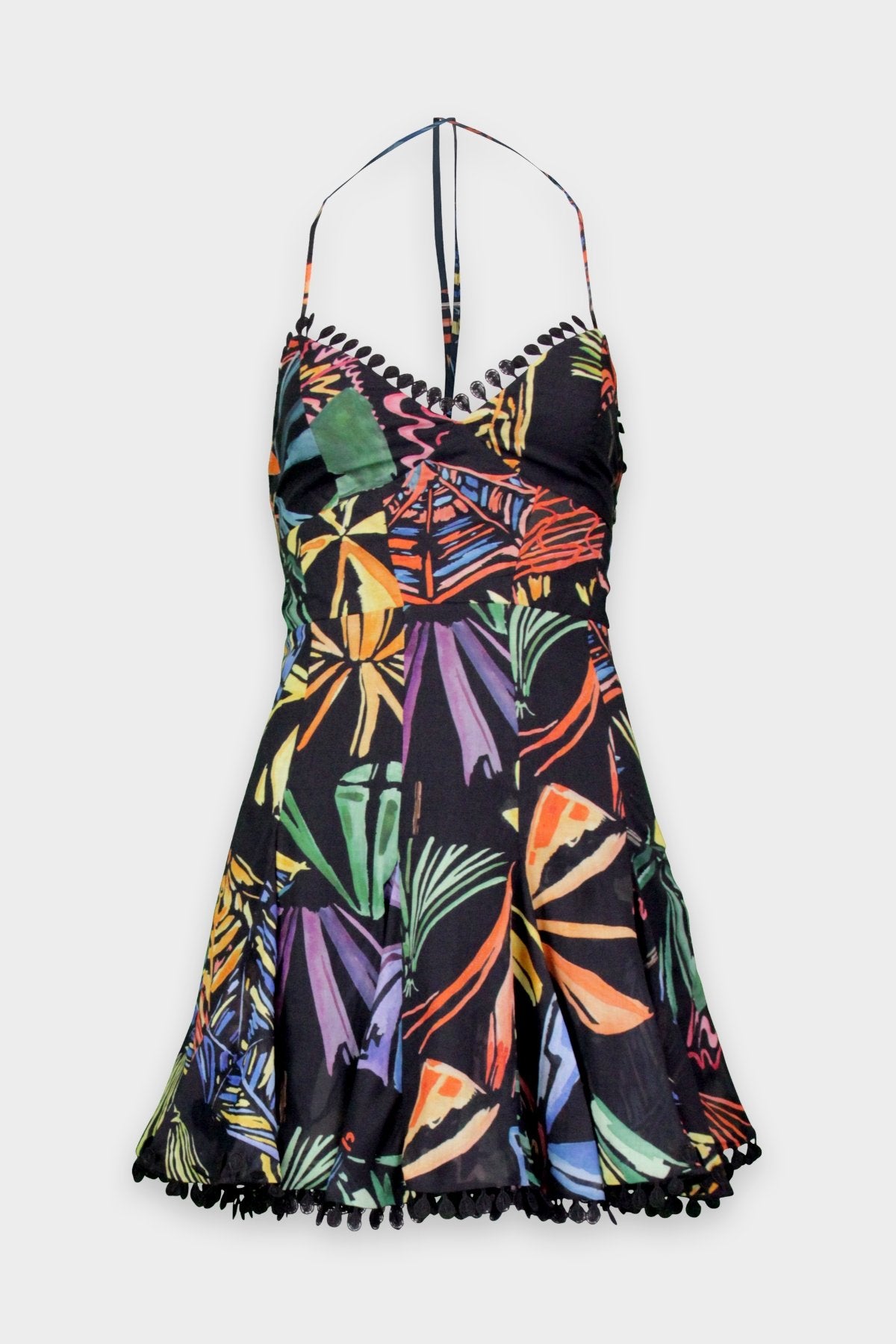 Lavinia Short Dress in Black Print - shop-olivia.com