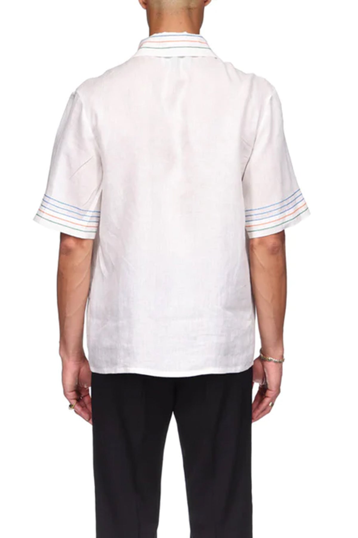 Le Fil De La Musique Linen Shirt in White - shop-olivia.com