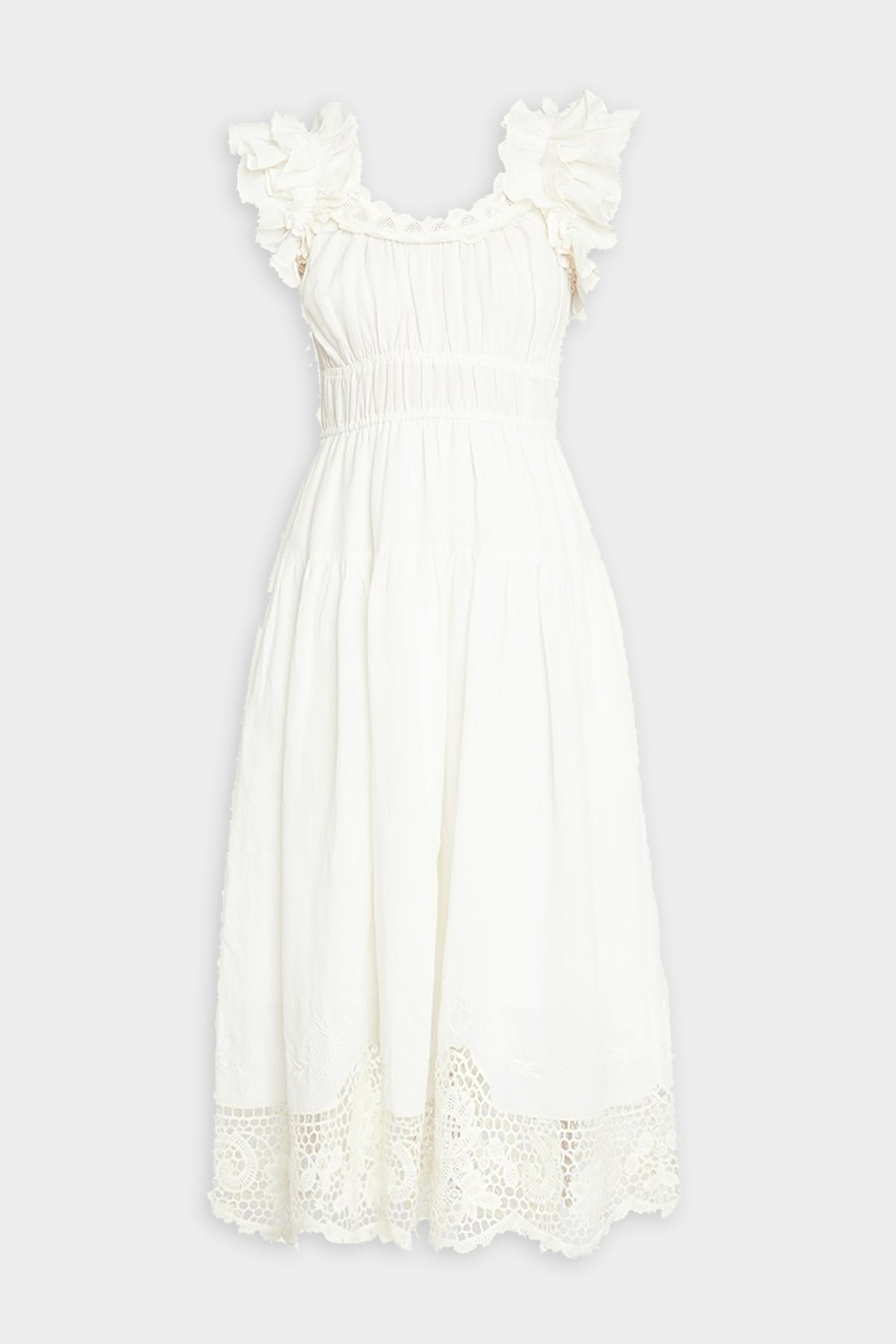Leona Midi Dress in Ivory - shop-olivia.com