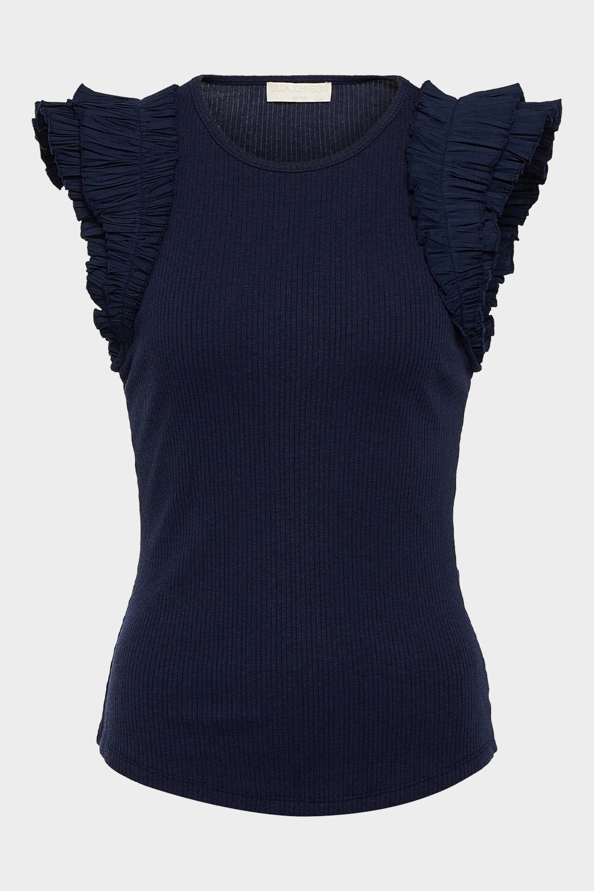 Lilo Ribbed Knit Tank Top in Midnight - shop-olivia.com