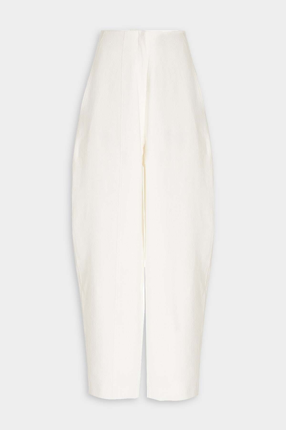 Linen-Blend Cocoon Trousers in White - shop-olivia.com