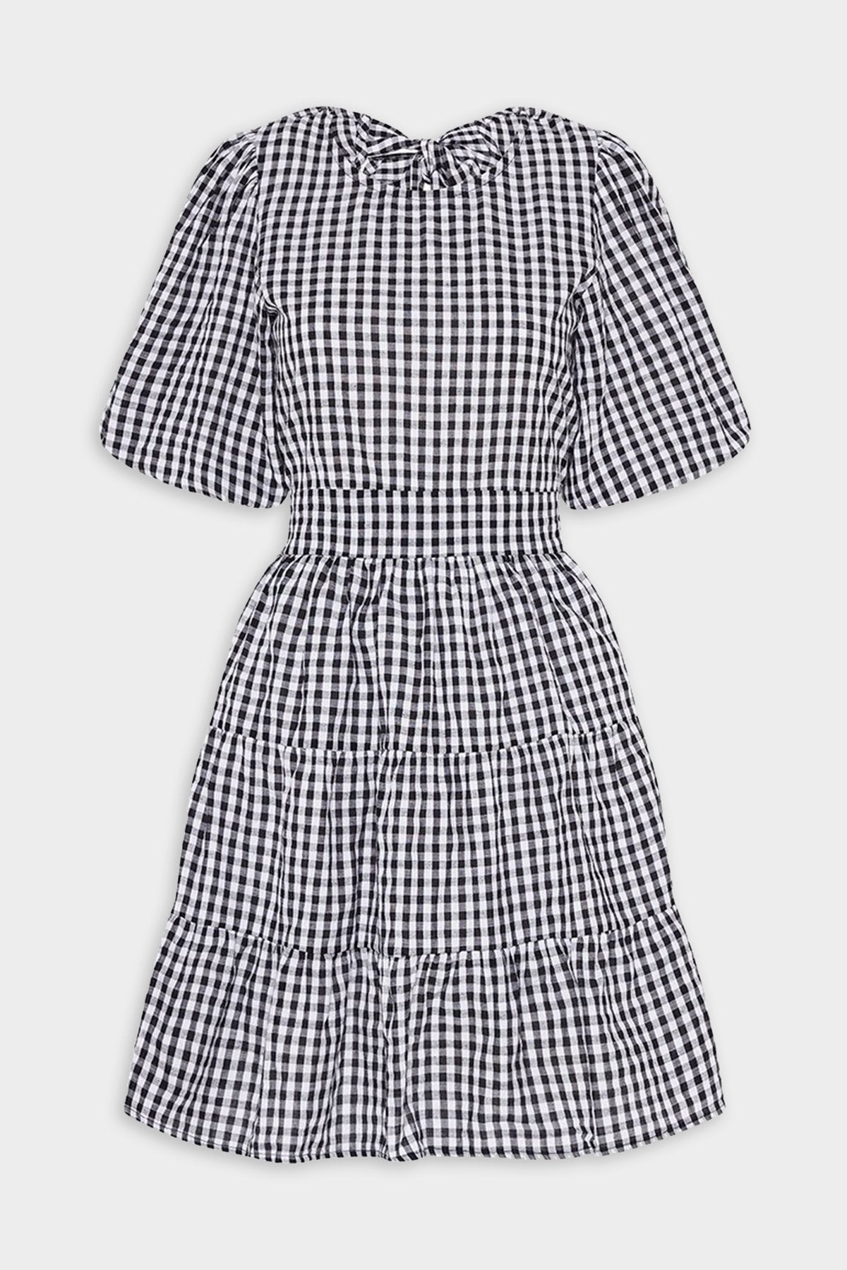 Lizzy Mini Dress in Varsha Gingham Black - shop-olivia.com