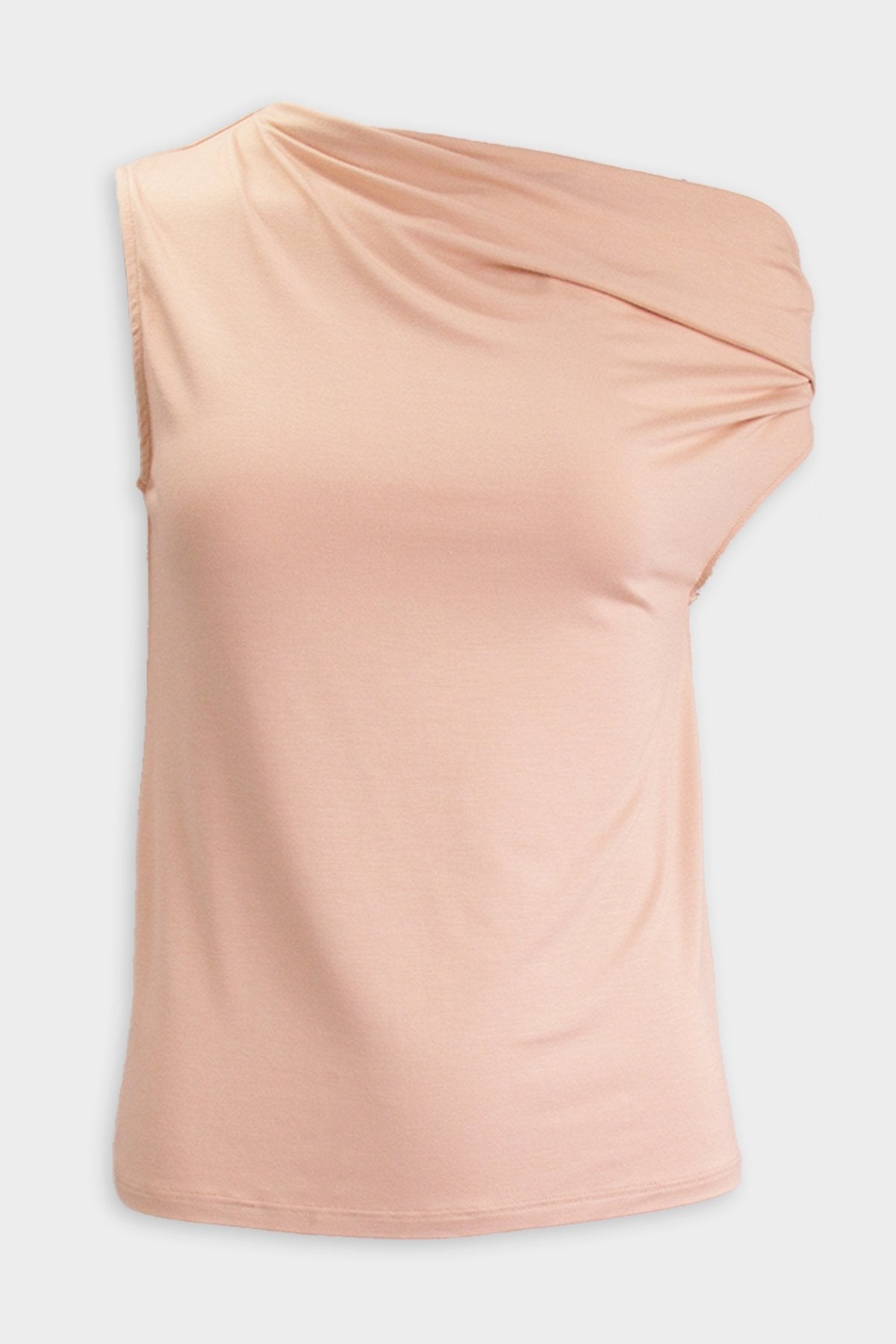 Luxe Knit Exposed Shoulder Easy Top in Dark Nude