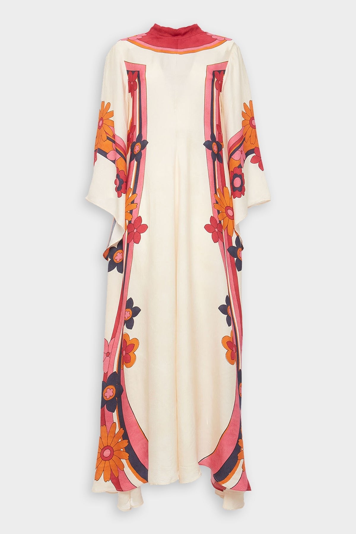 Magnifico Dress in Beat Flower Placee White Orange - shop-olivia.com