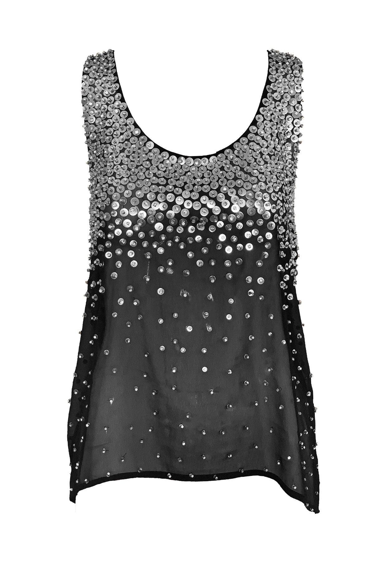 Marissa Tank in Black and Silver - shop-olivia.com