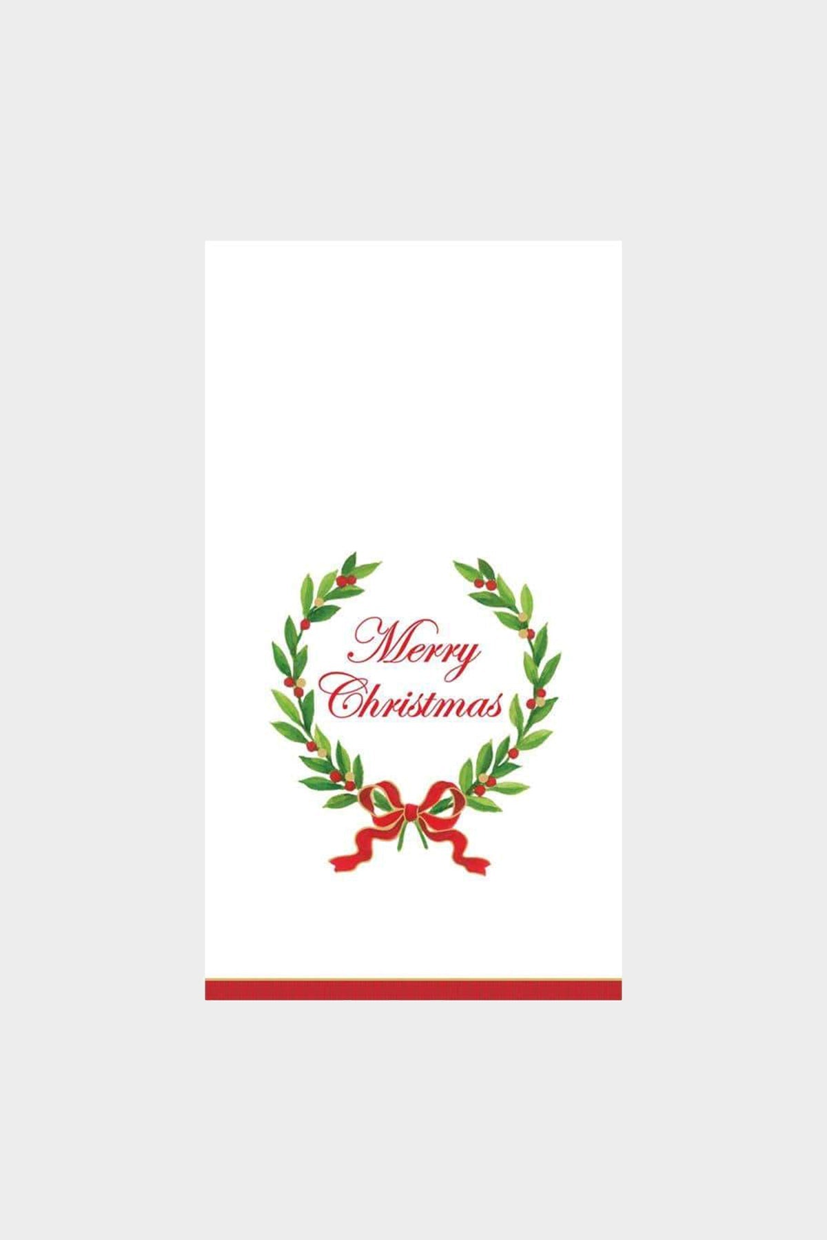 Merry Christmas Laurel Wreath Paper Guest Towel Napkins - shop-olivia.com