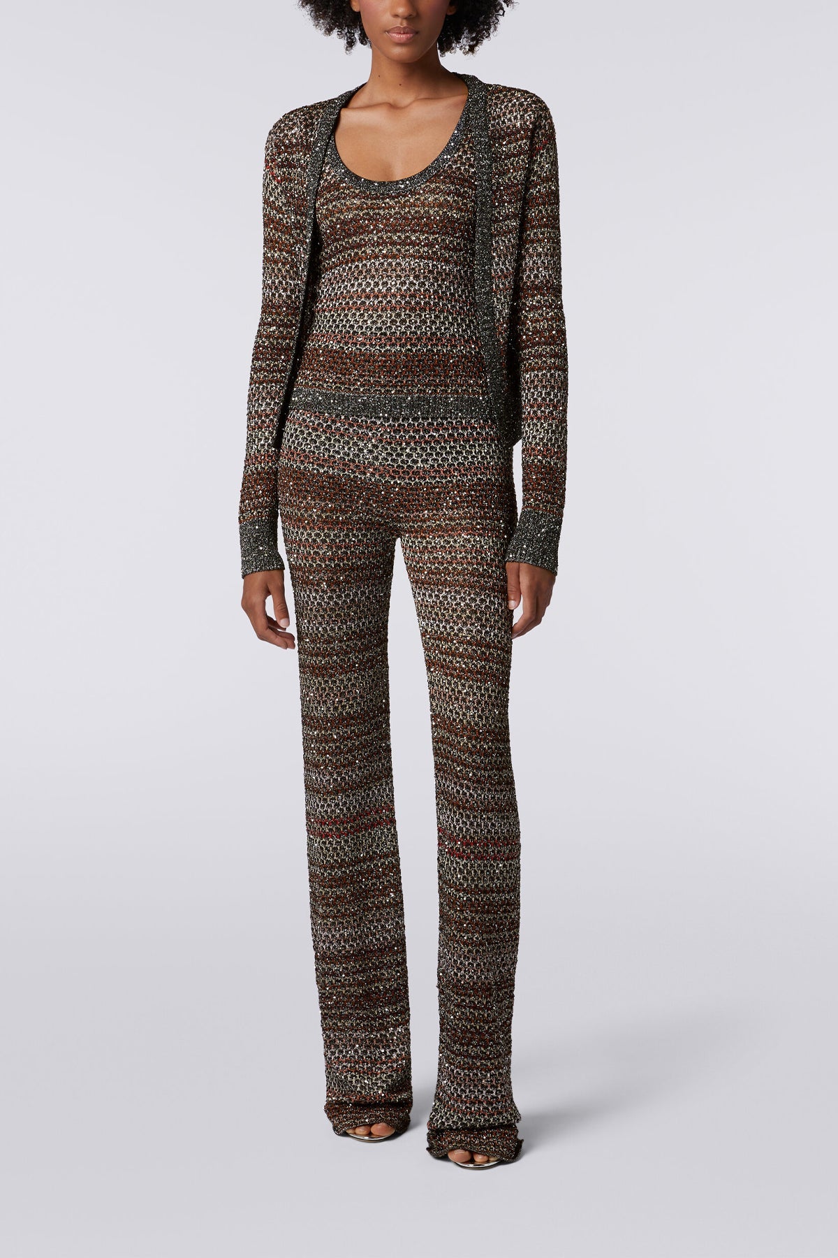 Mesh Knit Sequin Short Cardigan in Multi - shop-olivia.com