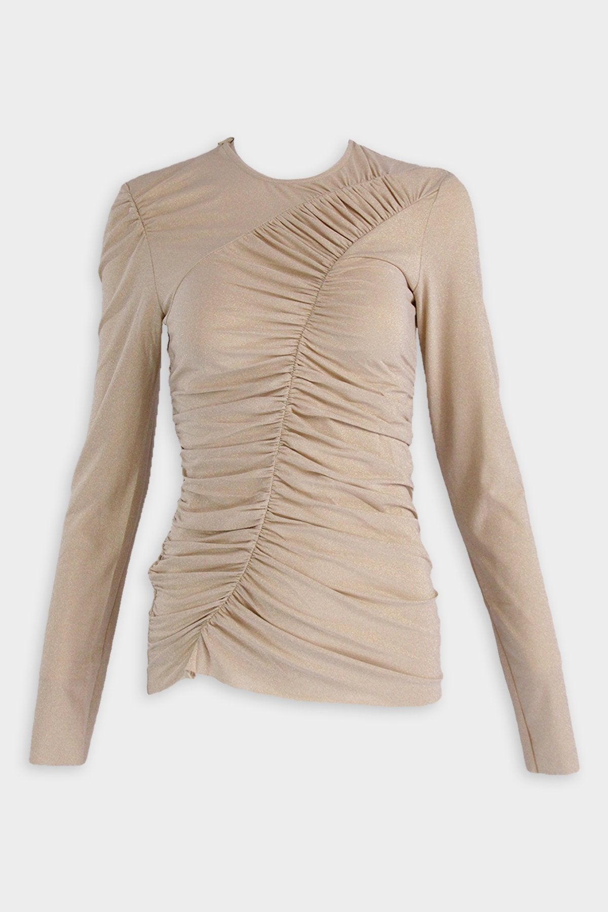 Metallic Jersey Ruched Top in Gold - shop-olivia.com
