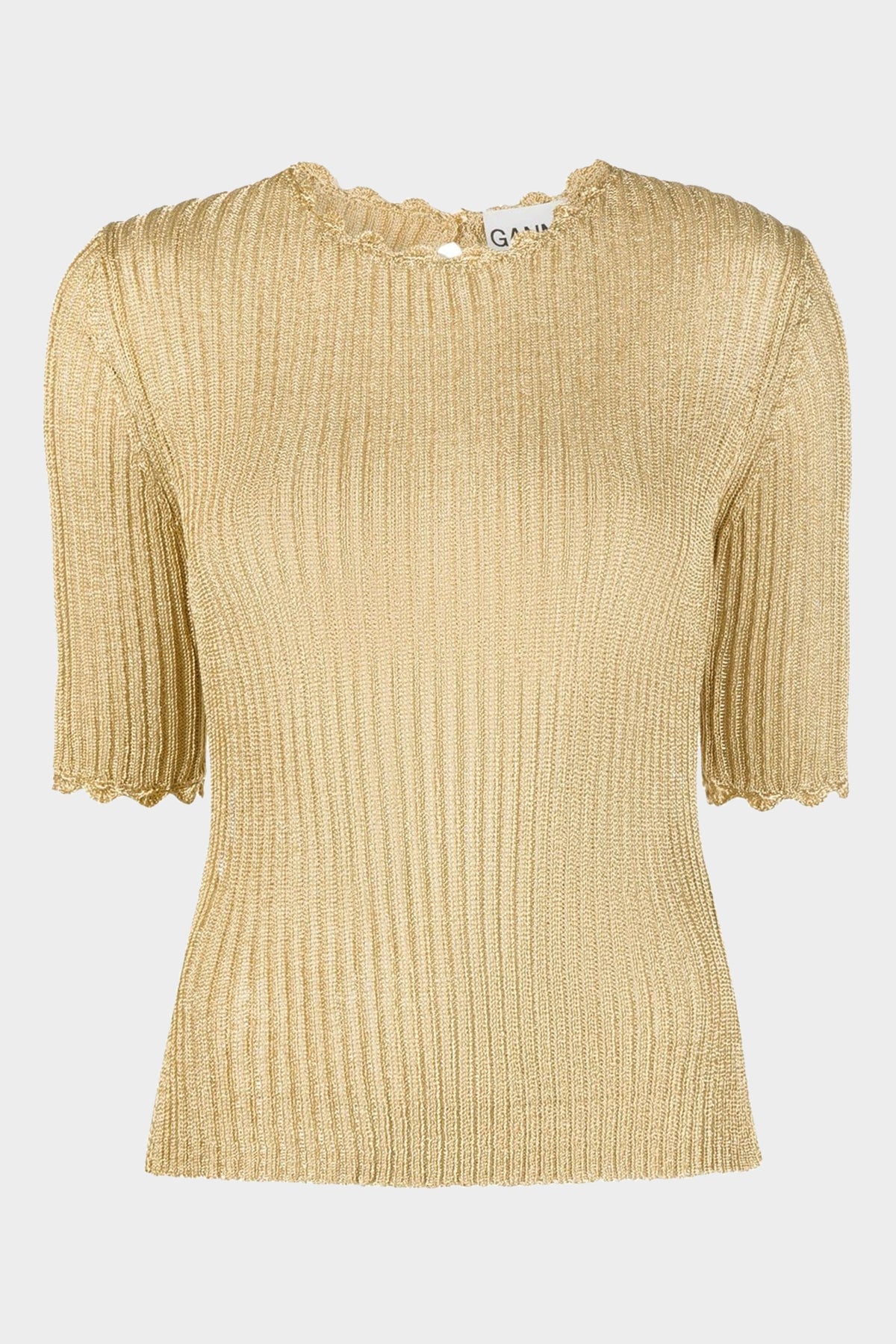 Metallic Open Back Blouse in Gold - shop-olivia.com