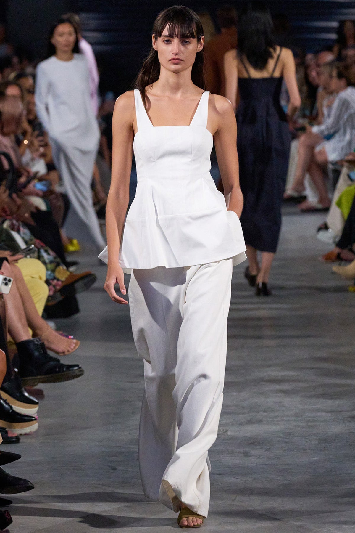 Mila Stretch Satin Corset Top in White - shop-olivia.com