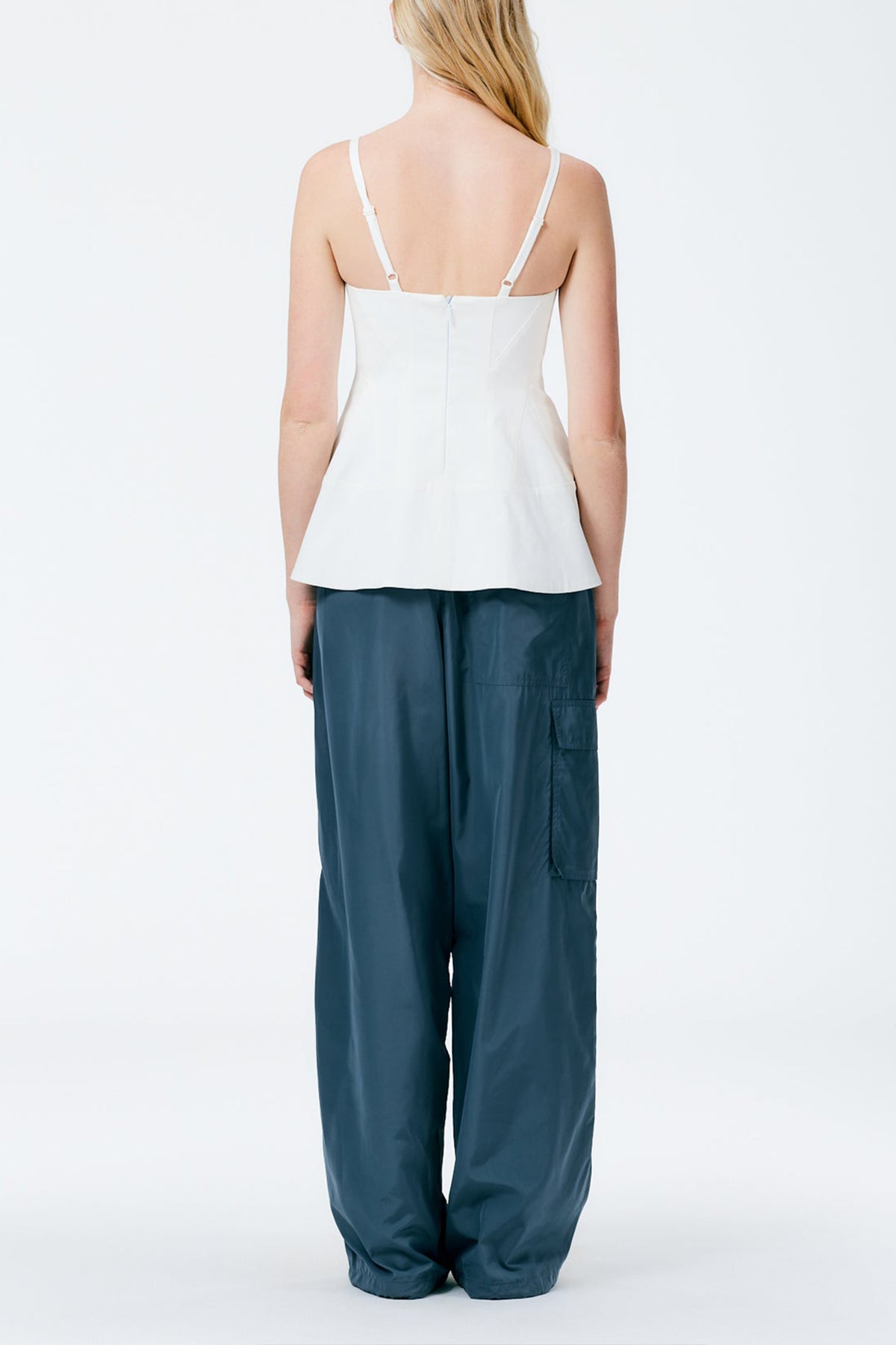 Mila Stretch Satin Corset Top in White - shop-olivia.com