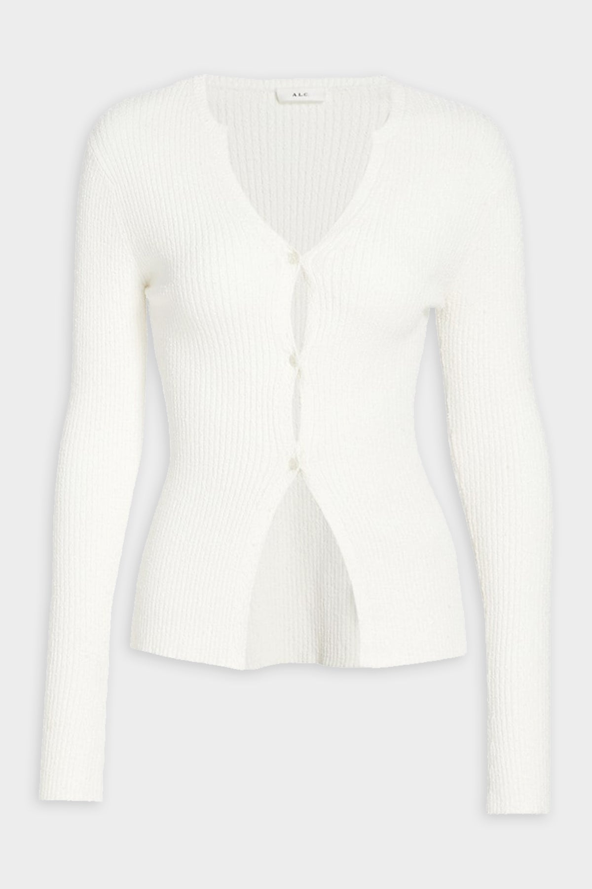 Miller Rib Knit Cardigan in White - shop-olivia.com