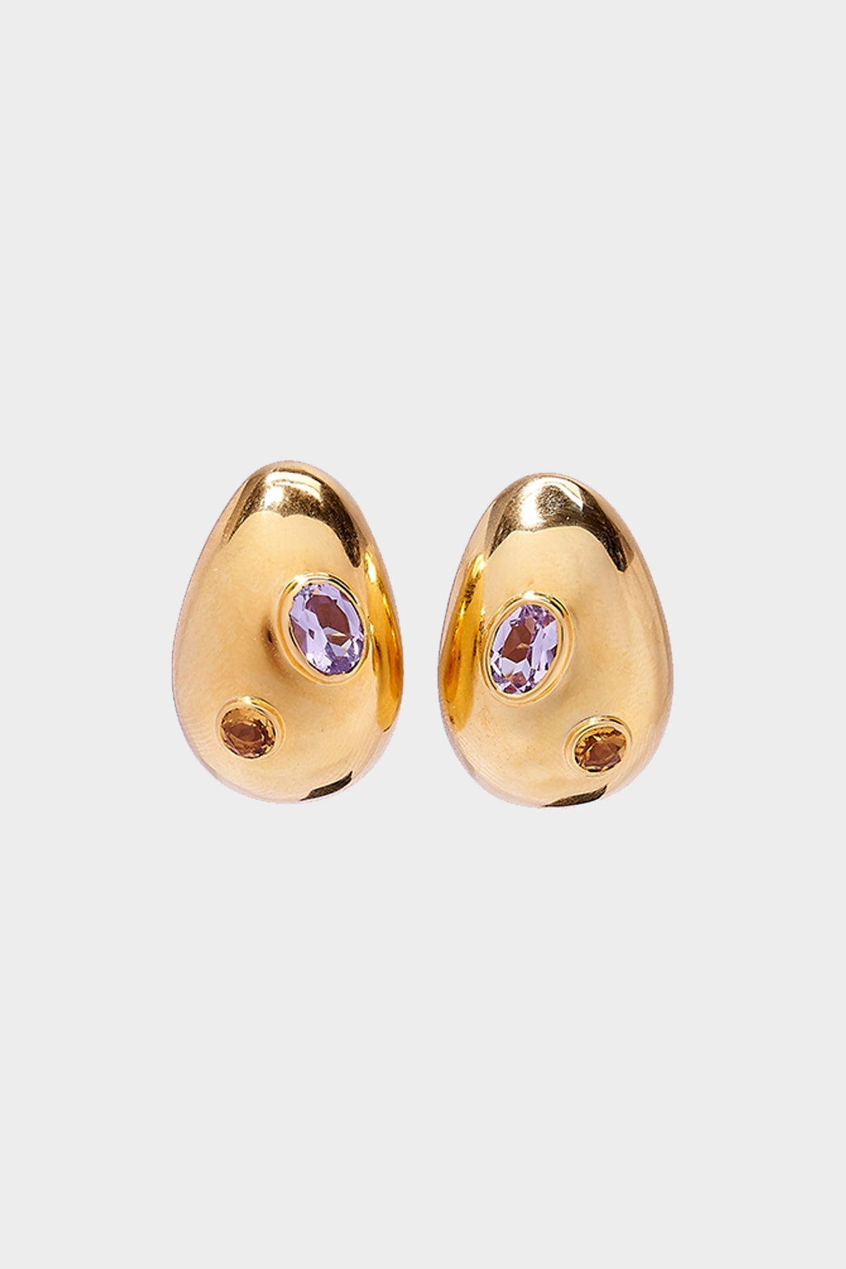 Mini Arp Earrings in Studded Gold - shop-olivia.com