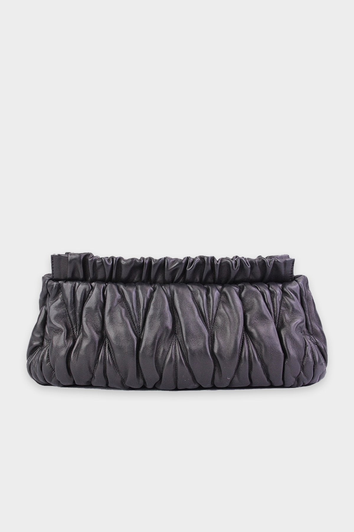 Miu Miu Black Leather Large Clutch - shop-olivia.com