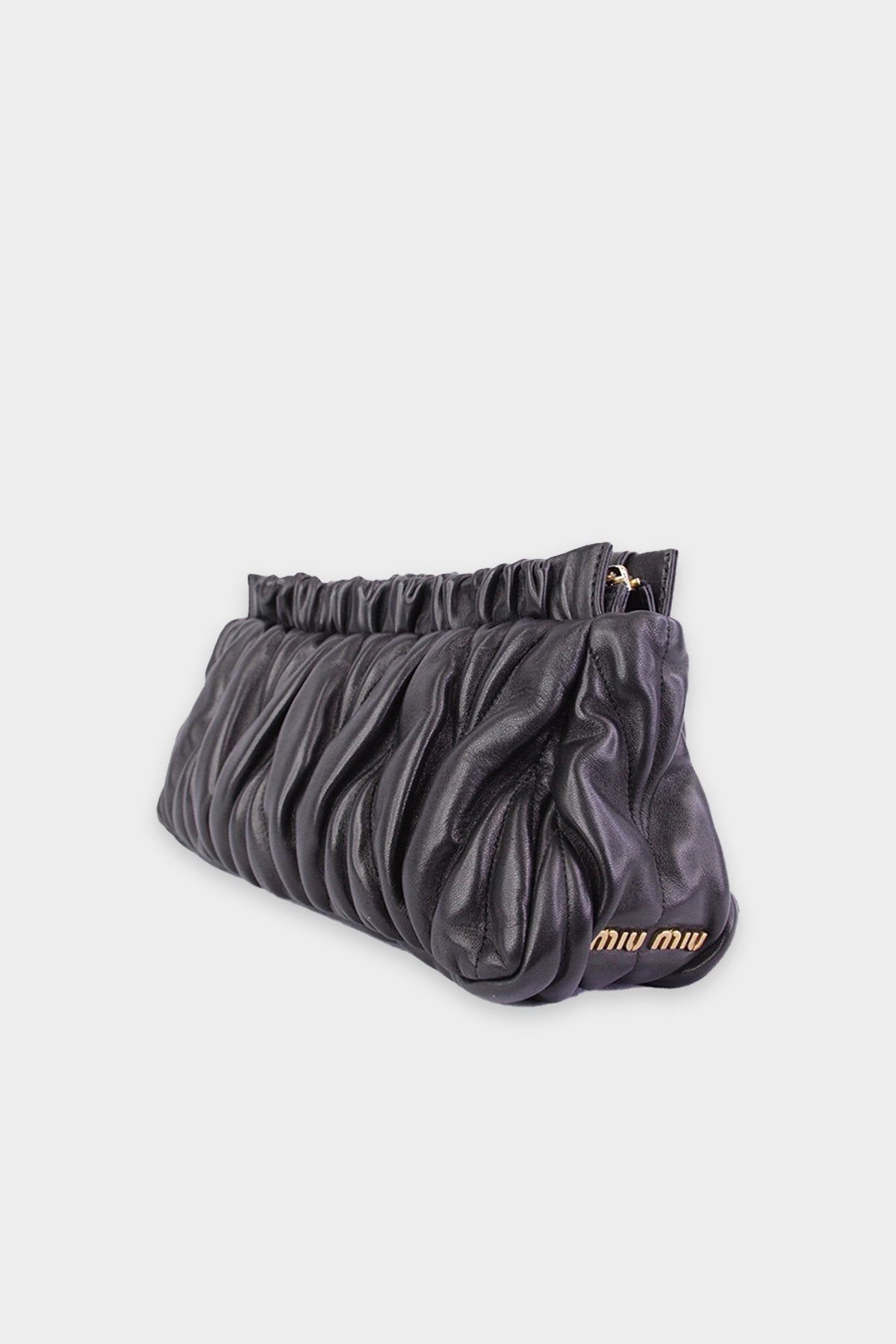 Miu Miu Black Leather Large Clutch - shop-olivia.com