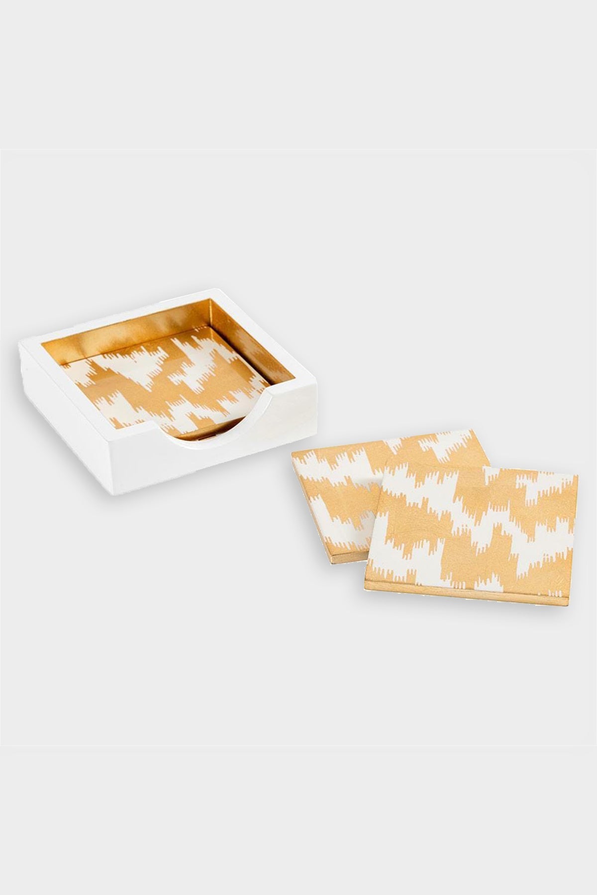 Modern Moiré Square Lacquer Coaster in Holder - Set of 4 - shop-olivia.com
