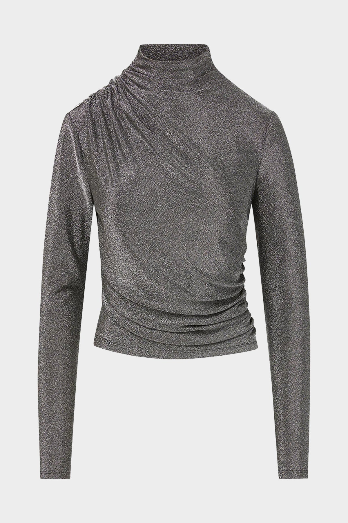 Mylie Metallic Top in Gunmetal - shop-olivia.com