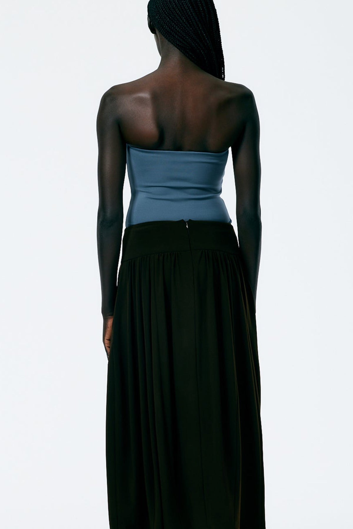 Nitro Jersey Strapless Bodysuit in Blue Grey - shop-olivia.com