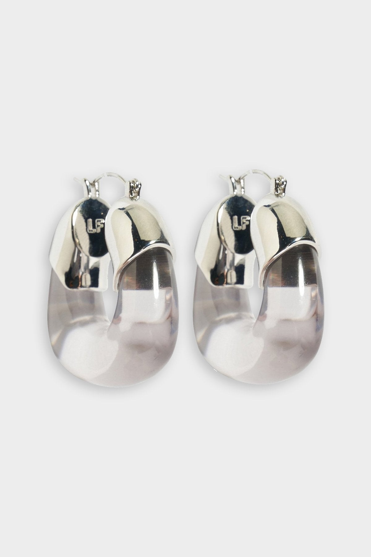 Organic Hoops in Silver Smoke - shop-olivia.com