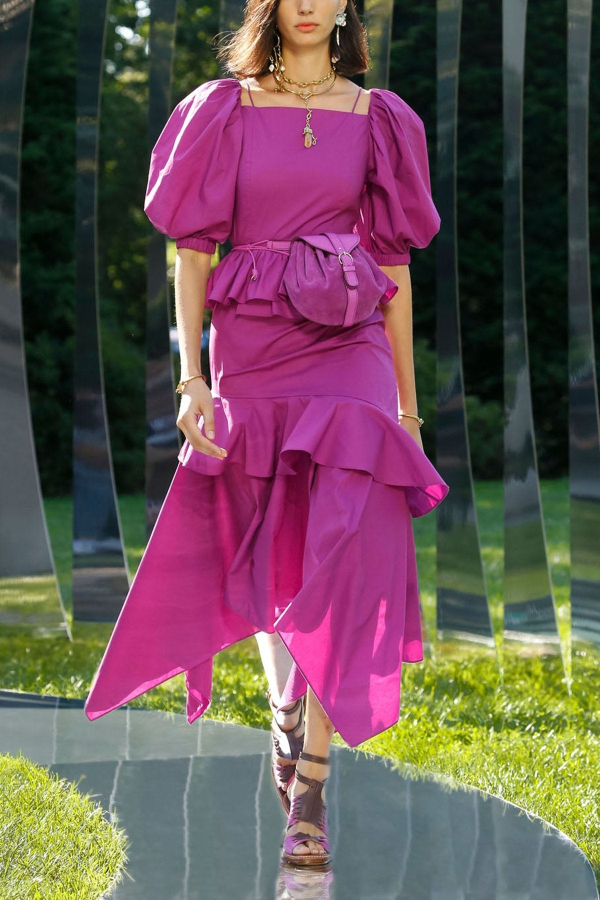 Paloma Ruched Crossbody Bag in Orchid - shop-olivia.com