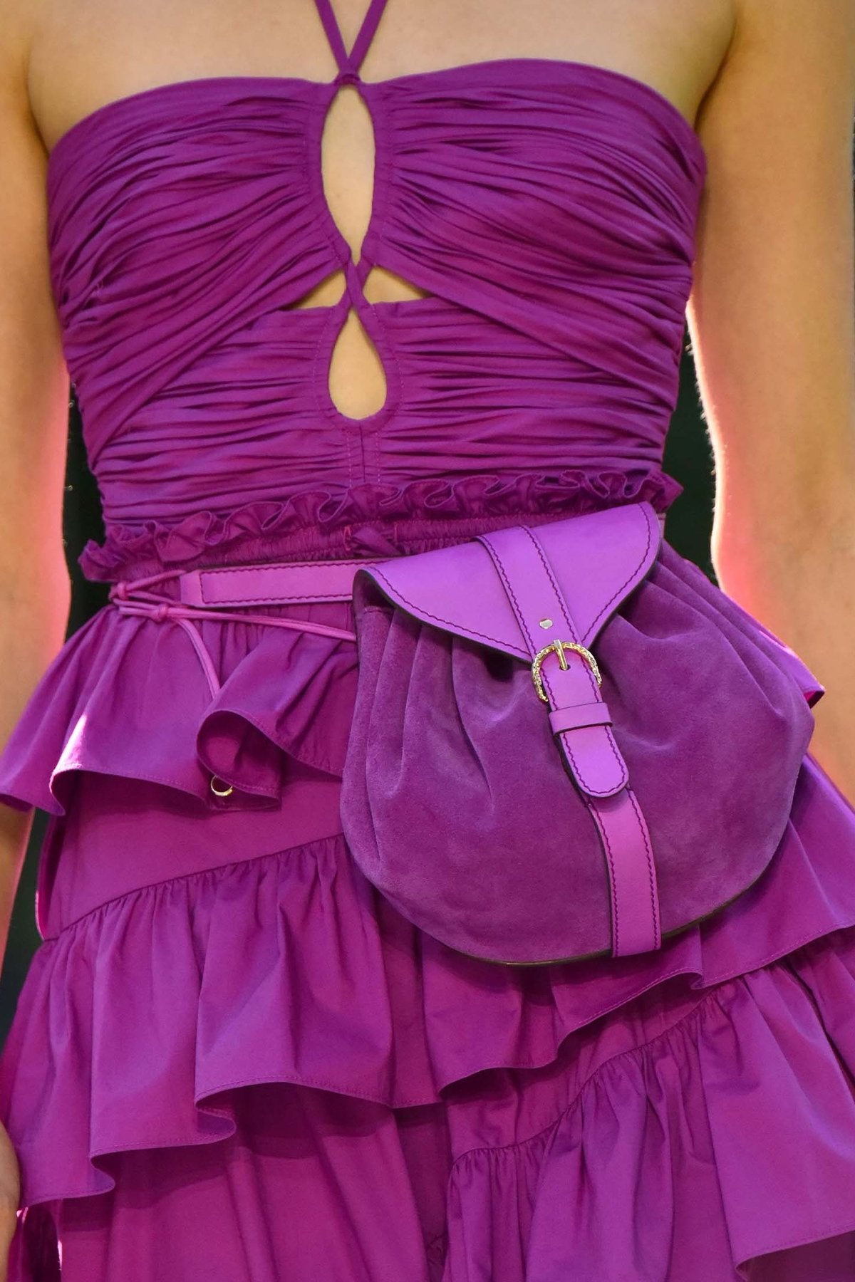 Paloma Ruched Crossbody Bag in Orchid - shop-olivia.com