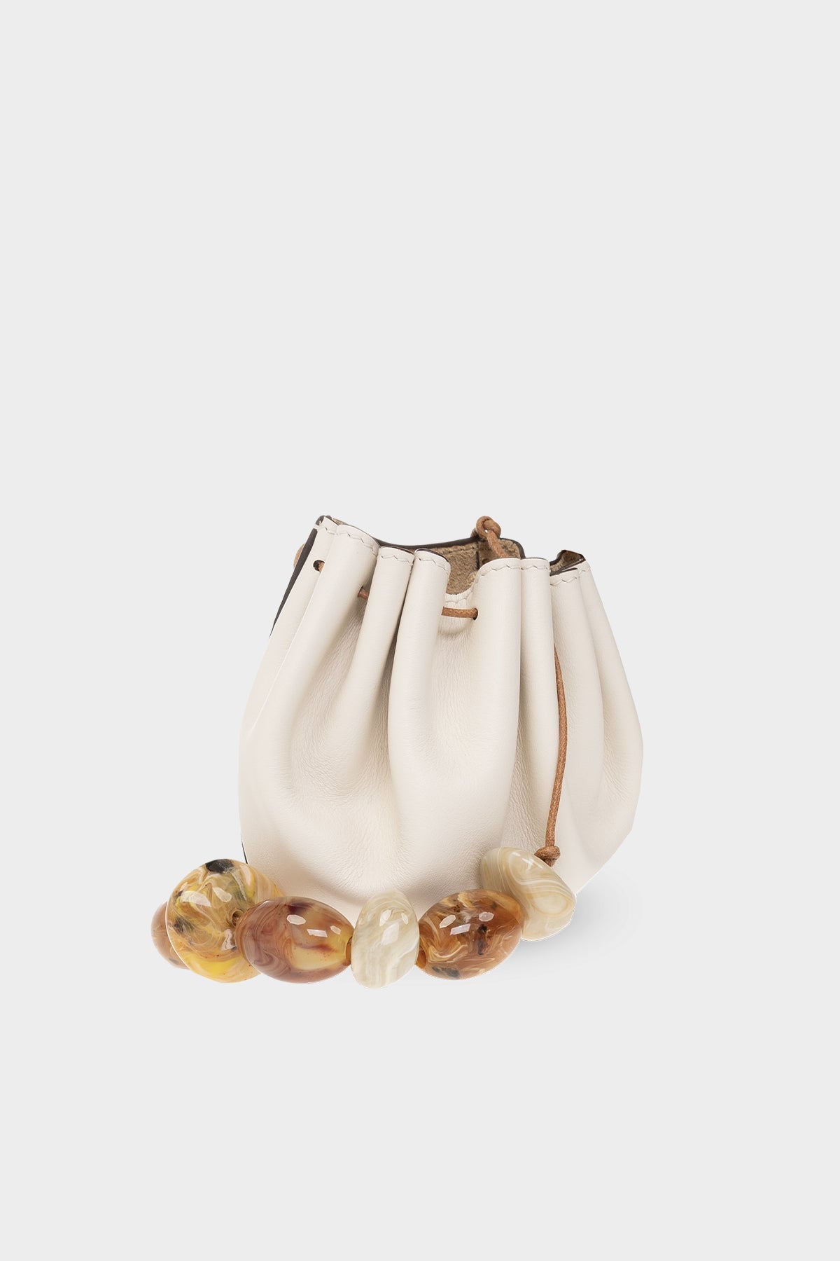 Paloma Ruched Pochette in Alabaster - shop-olivia.com
