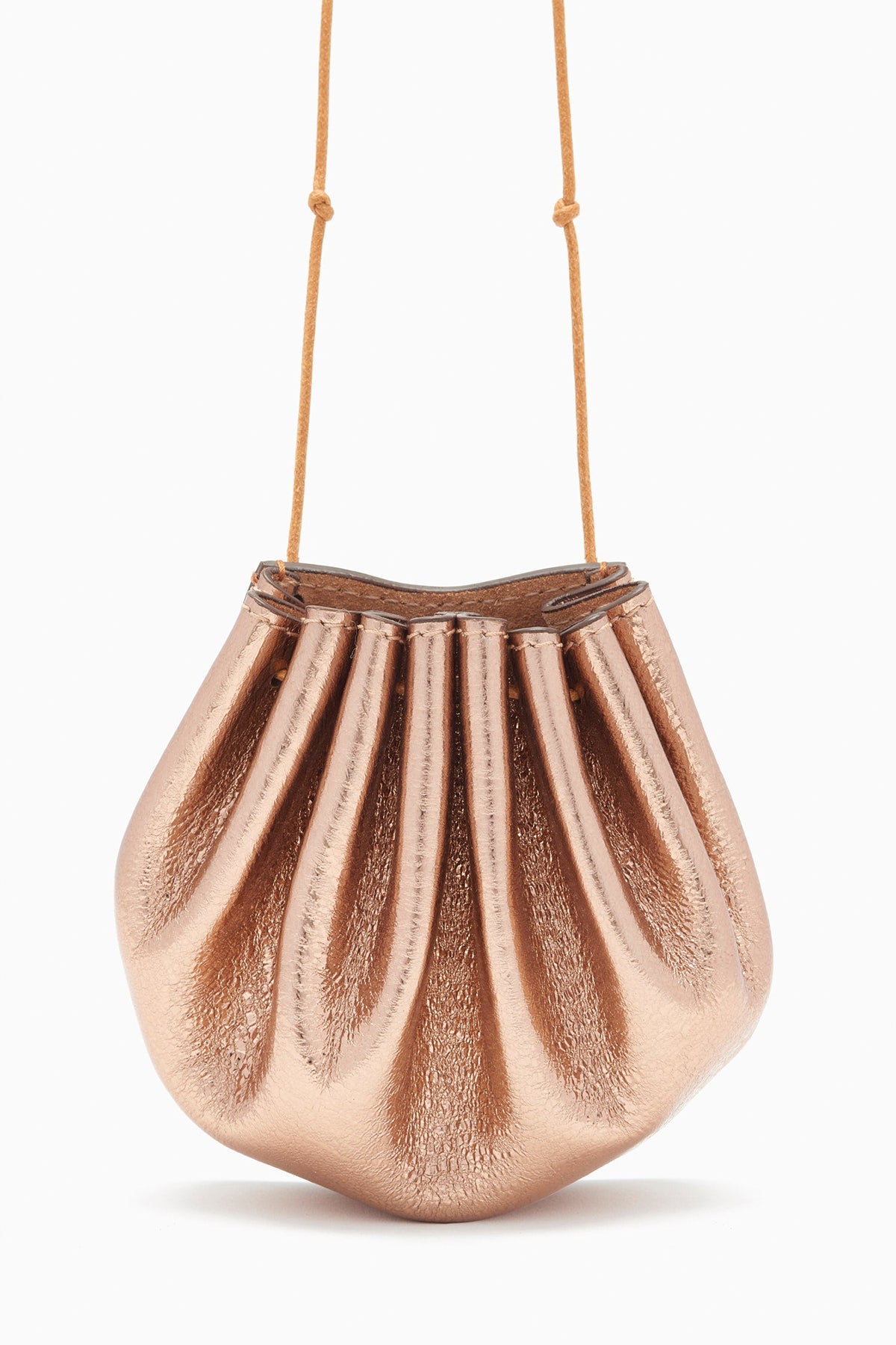 Paloma Ruched Pochette in Rose Gold - shop-olivia.com