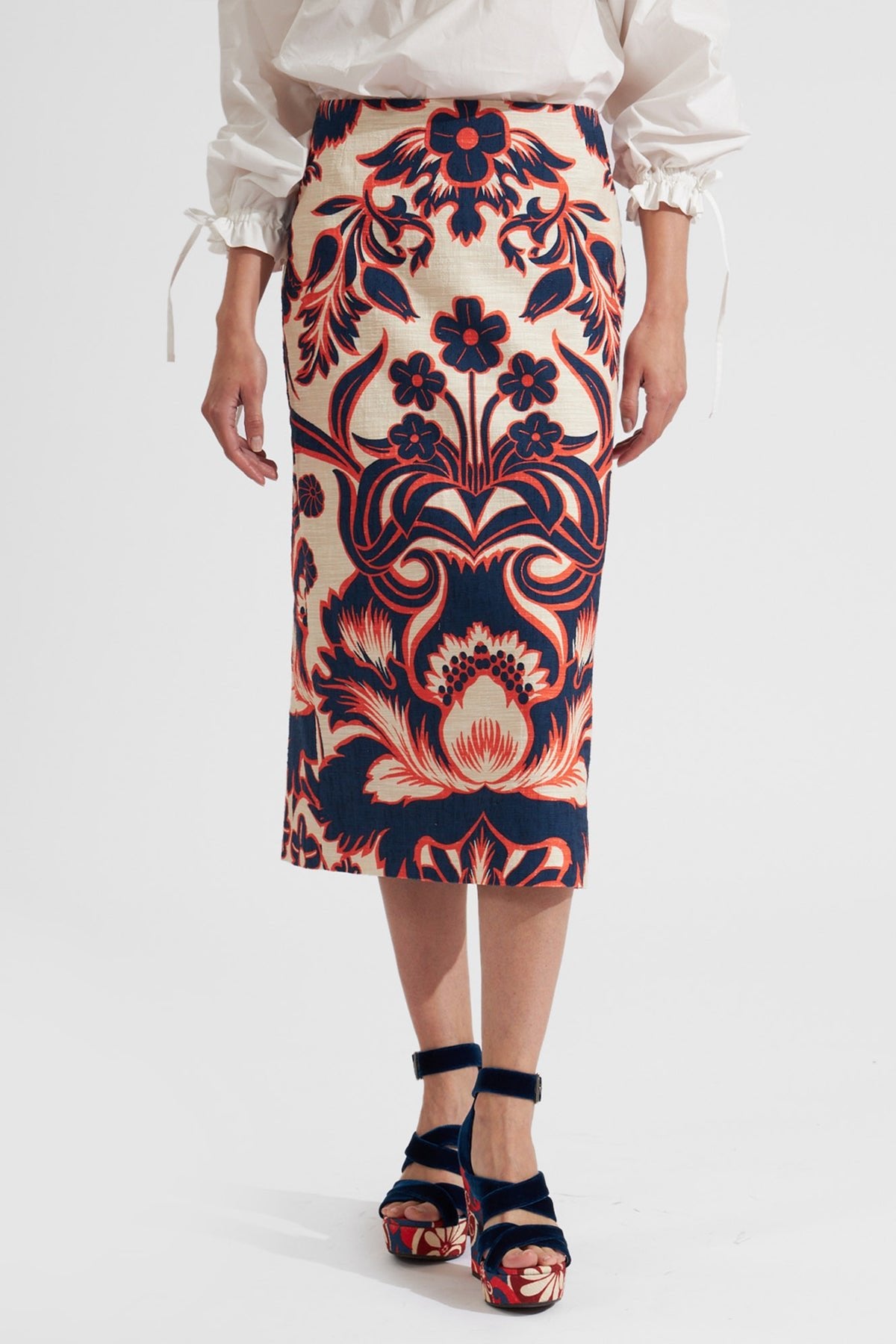 Pencil Skirt in Va-Va White - shop-olivia.com