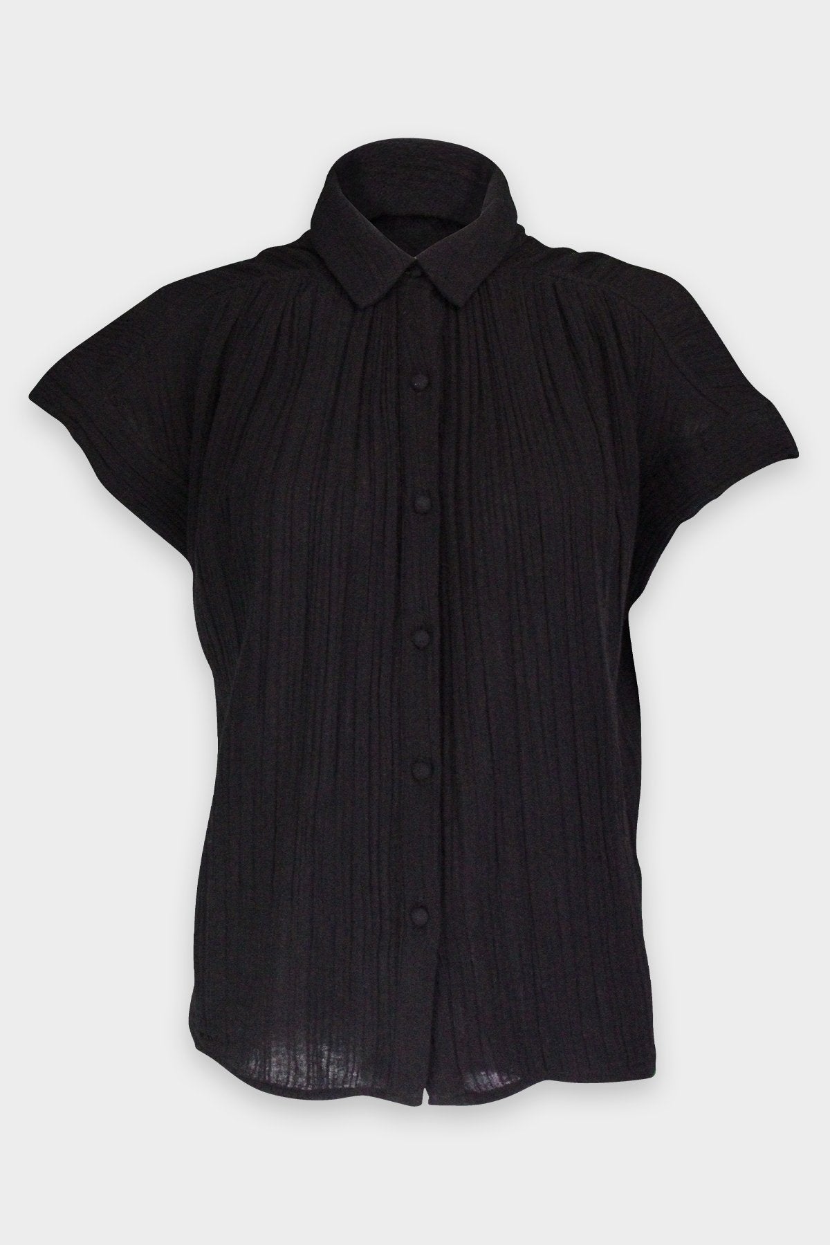 Penny Short Sleeve Blouse in Ebony - shop-olivia.com